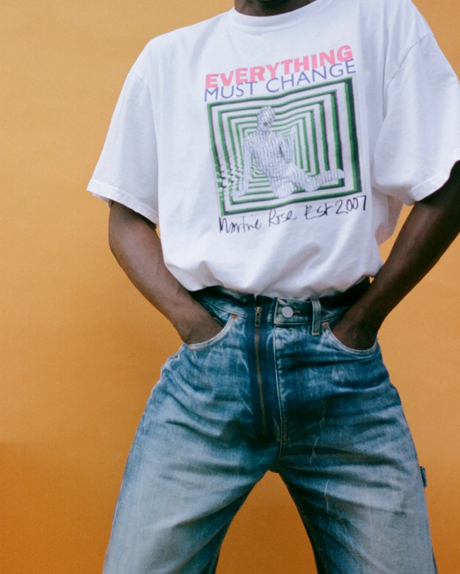 EVERYTHING MUST CHANGE OVERSIZED S/S T-SHIRT in WHITE sold by Martine Rose