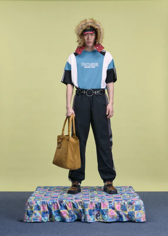 OVERSIZED PANELLED T-SHIRT in BLUE sold by Martine Rose
