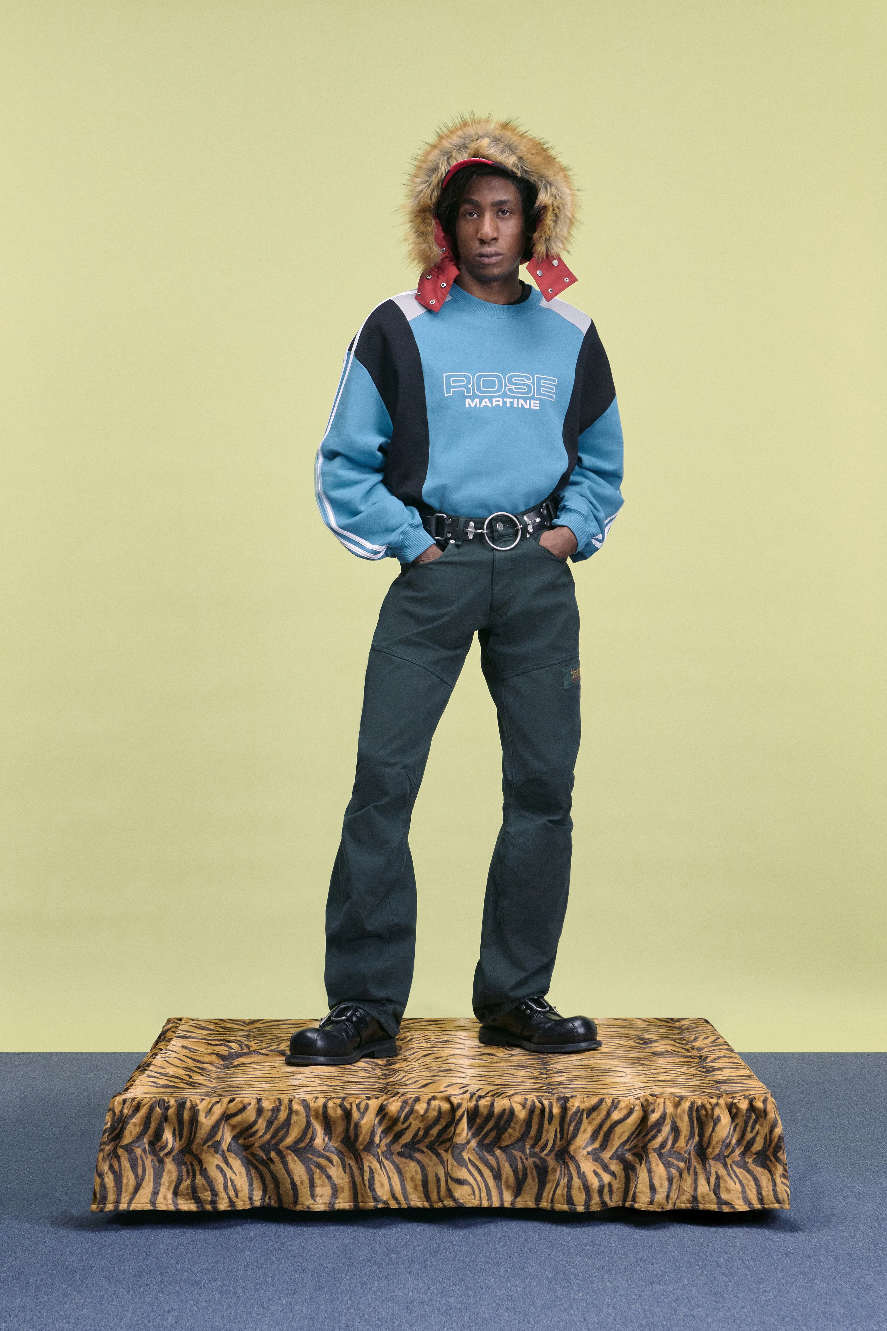 PANELLED SWEATSHIRT in BLUE sold by Martine Rose