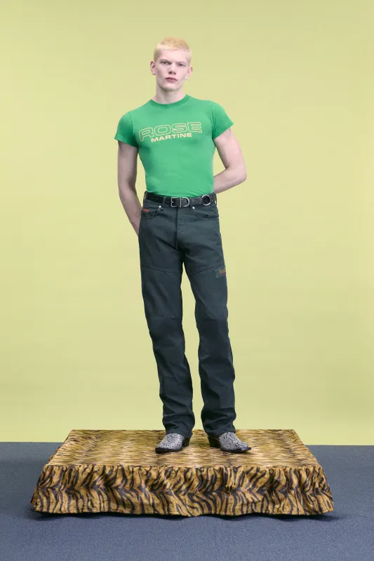 SHRUNKEN T-SHIRT in GREEN sold by Martine Rose