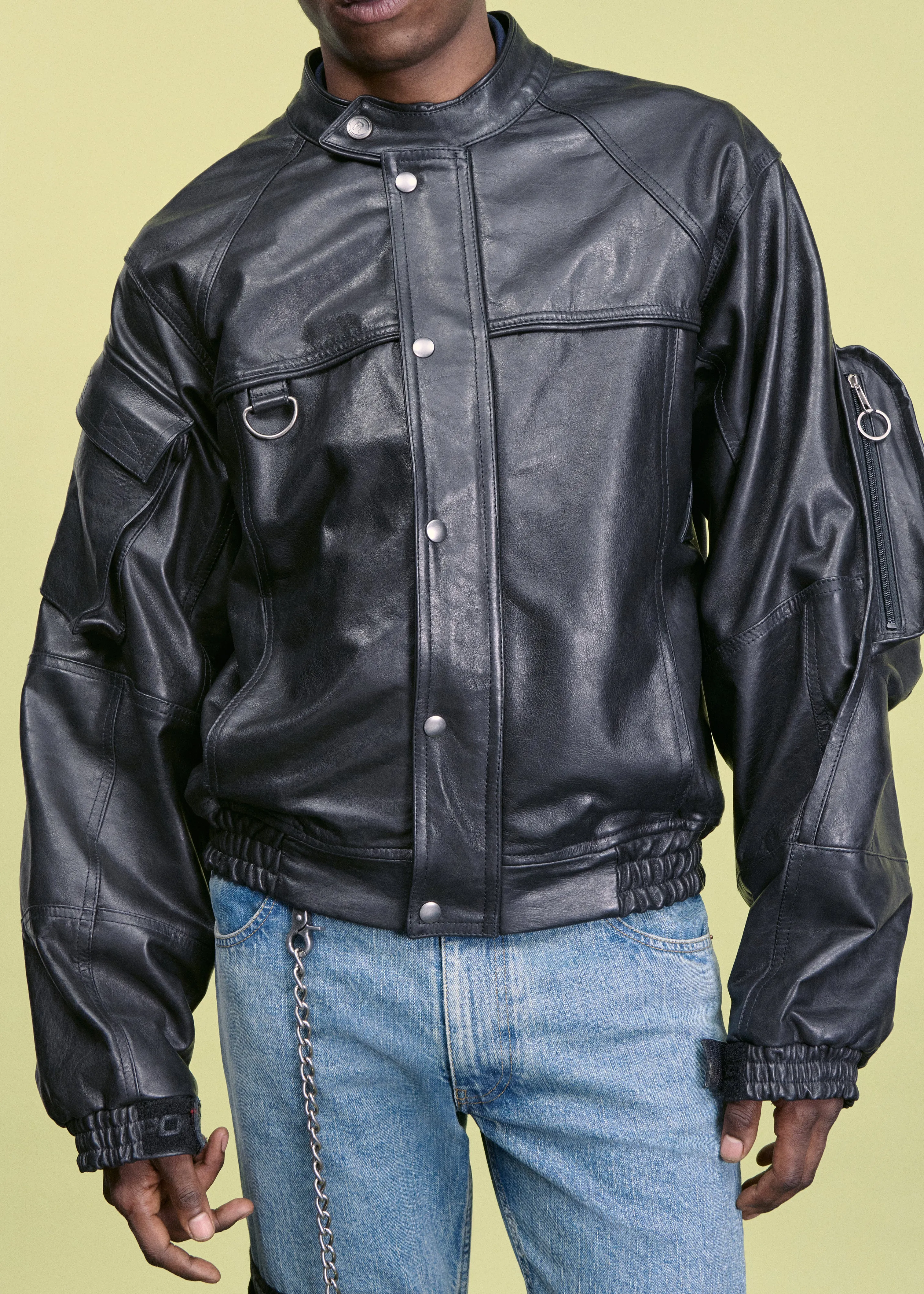 BUMBAG JACKET in BLACK LEATHER sold by Martine Rose product image thumbnail 2