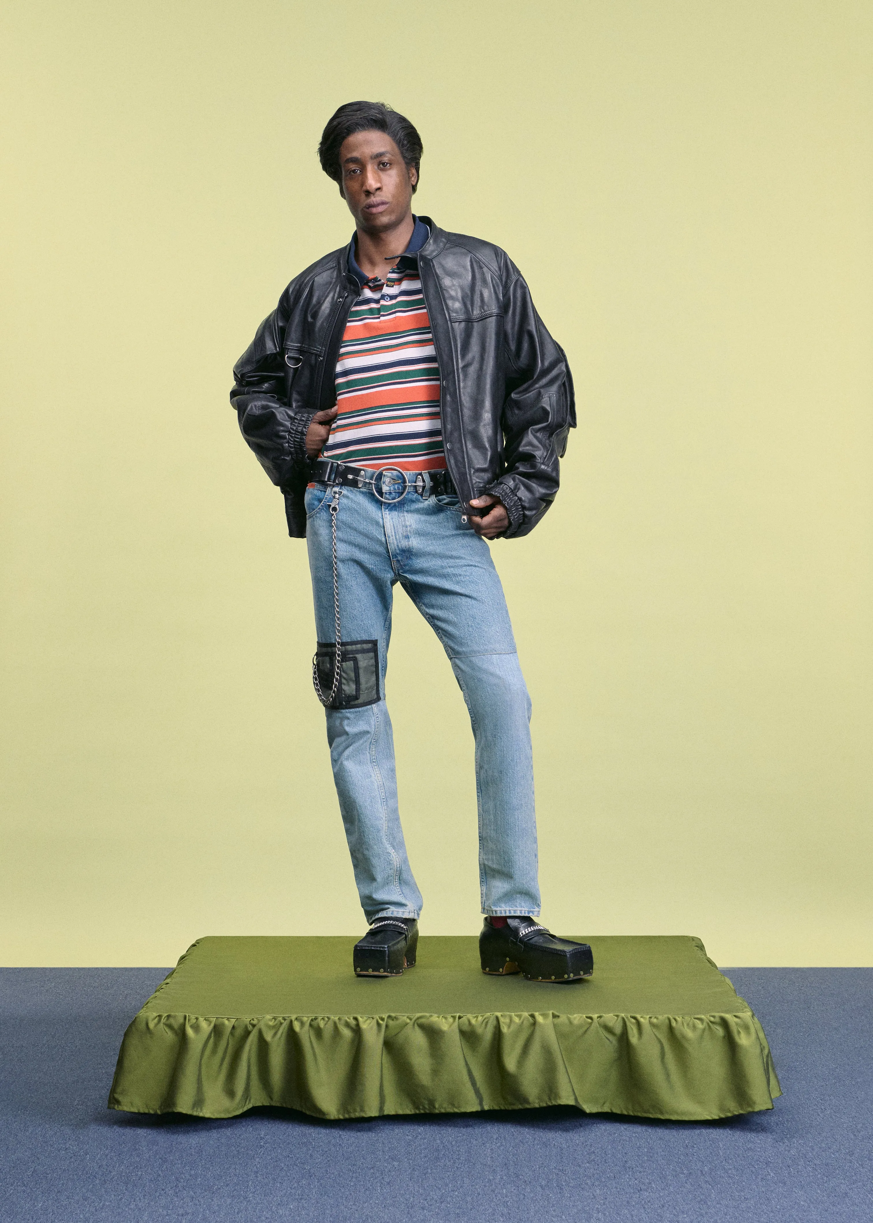 BUMBAG JACKET in BLACK LEATHER sold by Martine Rose