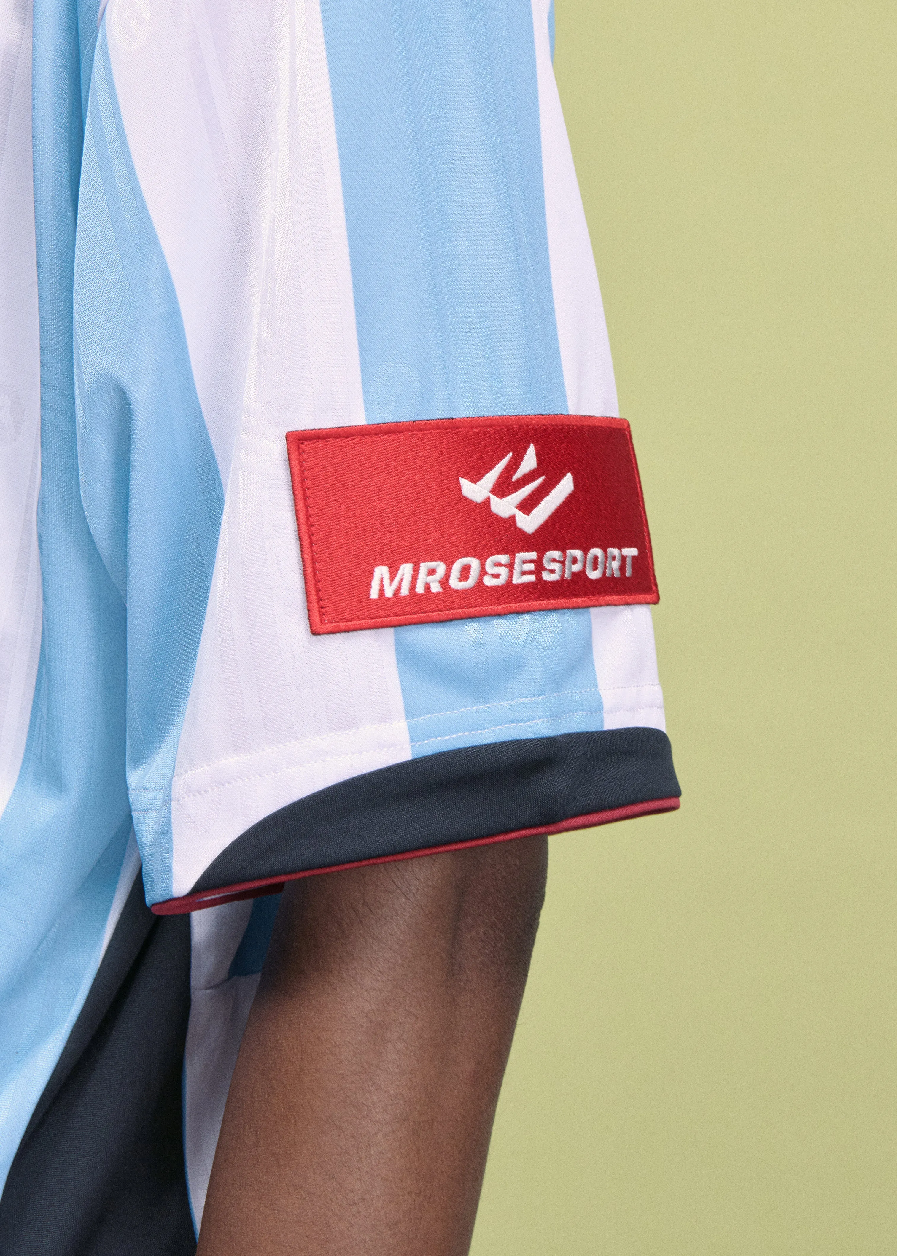 PRINTED FOOTBALL TOP in BLUE STRIPE sold by Martine Rose product image thumbnail 3