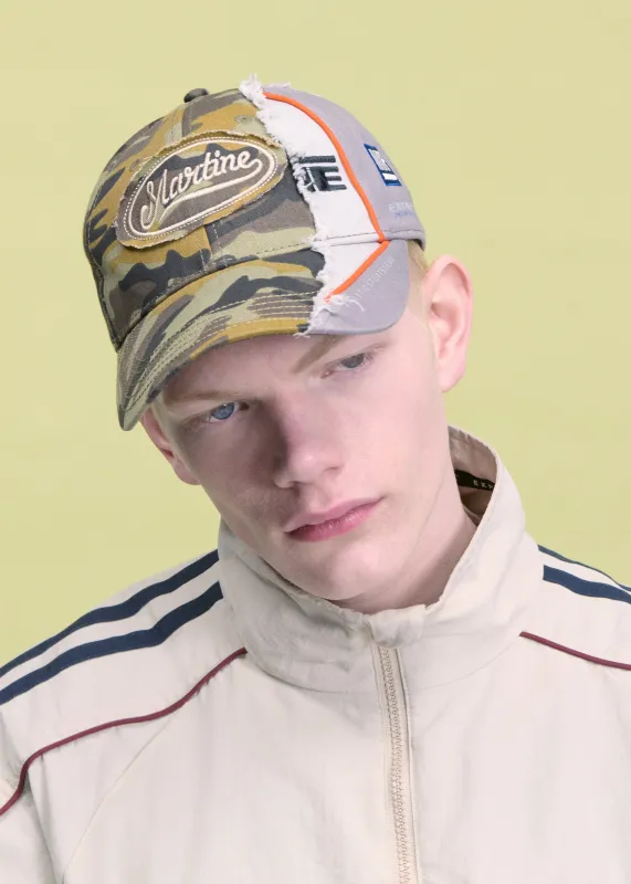 COLLAGE CAP in GREEN CAMO sold by Martine Rose