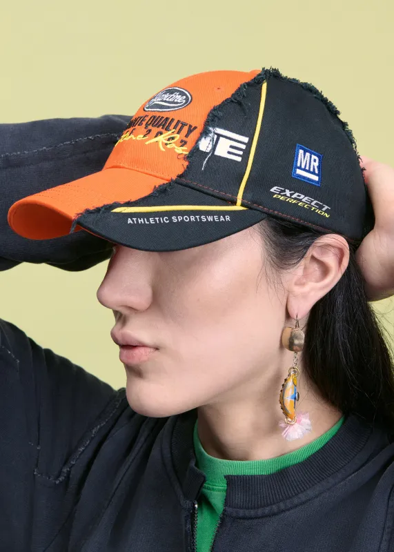 COLLAGE CAP in ORANGE sold by Martine Rose