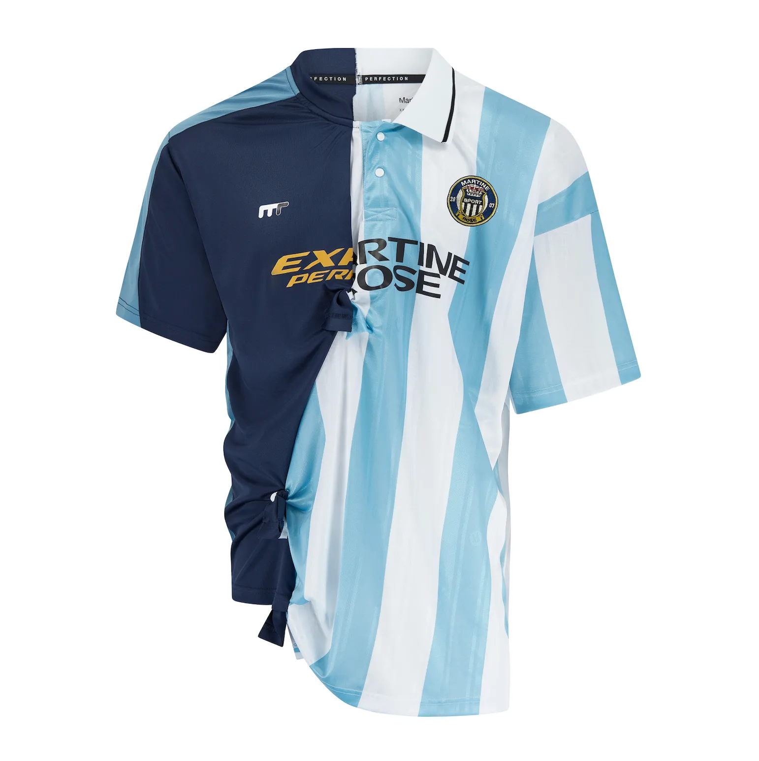 COLLAGE FOOTBALL TOP in BLUE STRIPE sold by Martine Rose product image thumbnail 5