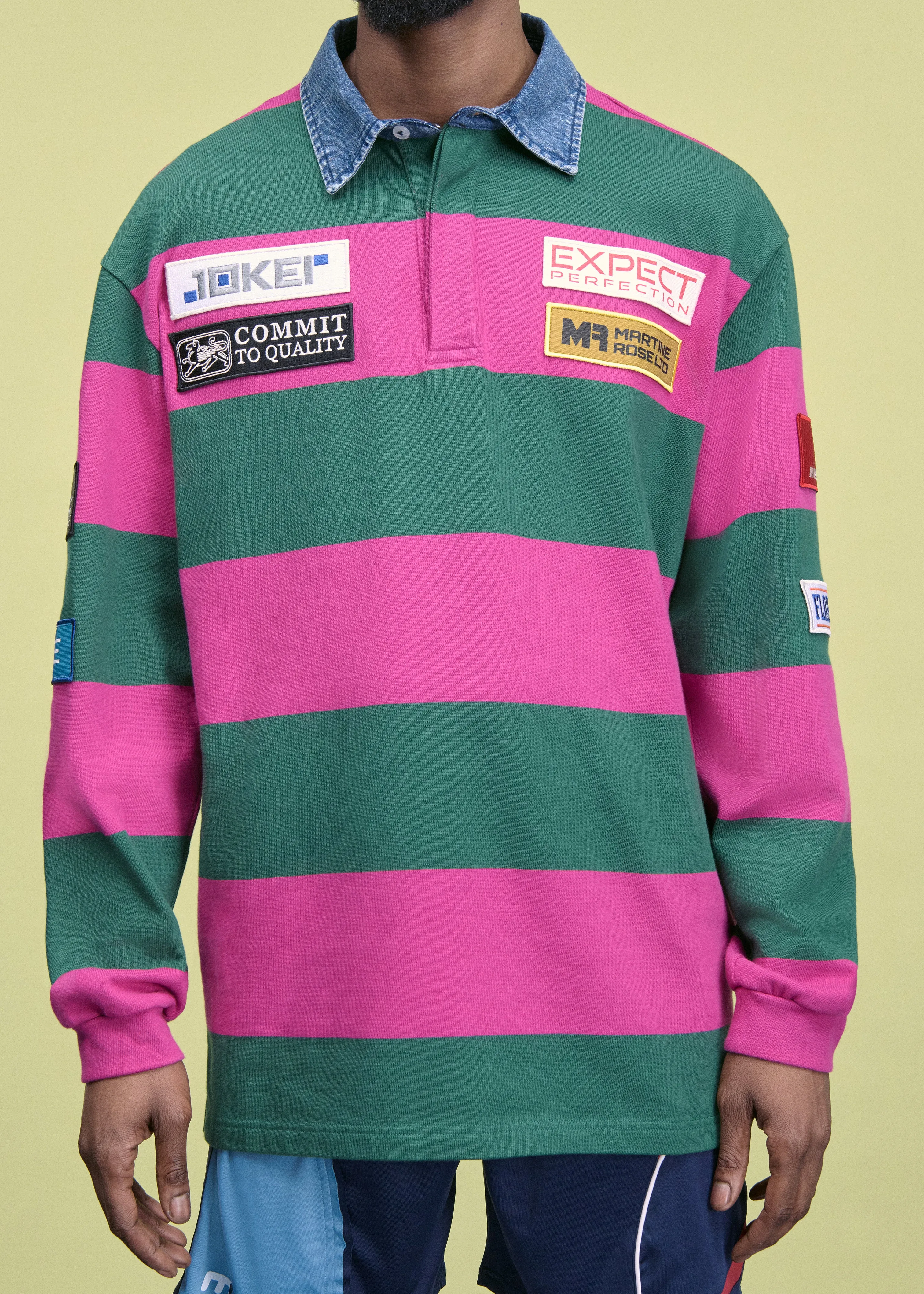 RUGBY POLO in PURPLE & GREEN sold by Martine Rose product image thumbnail 2