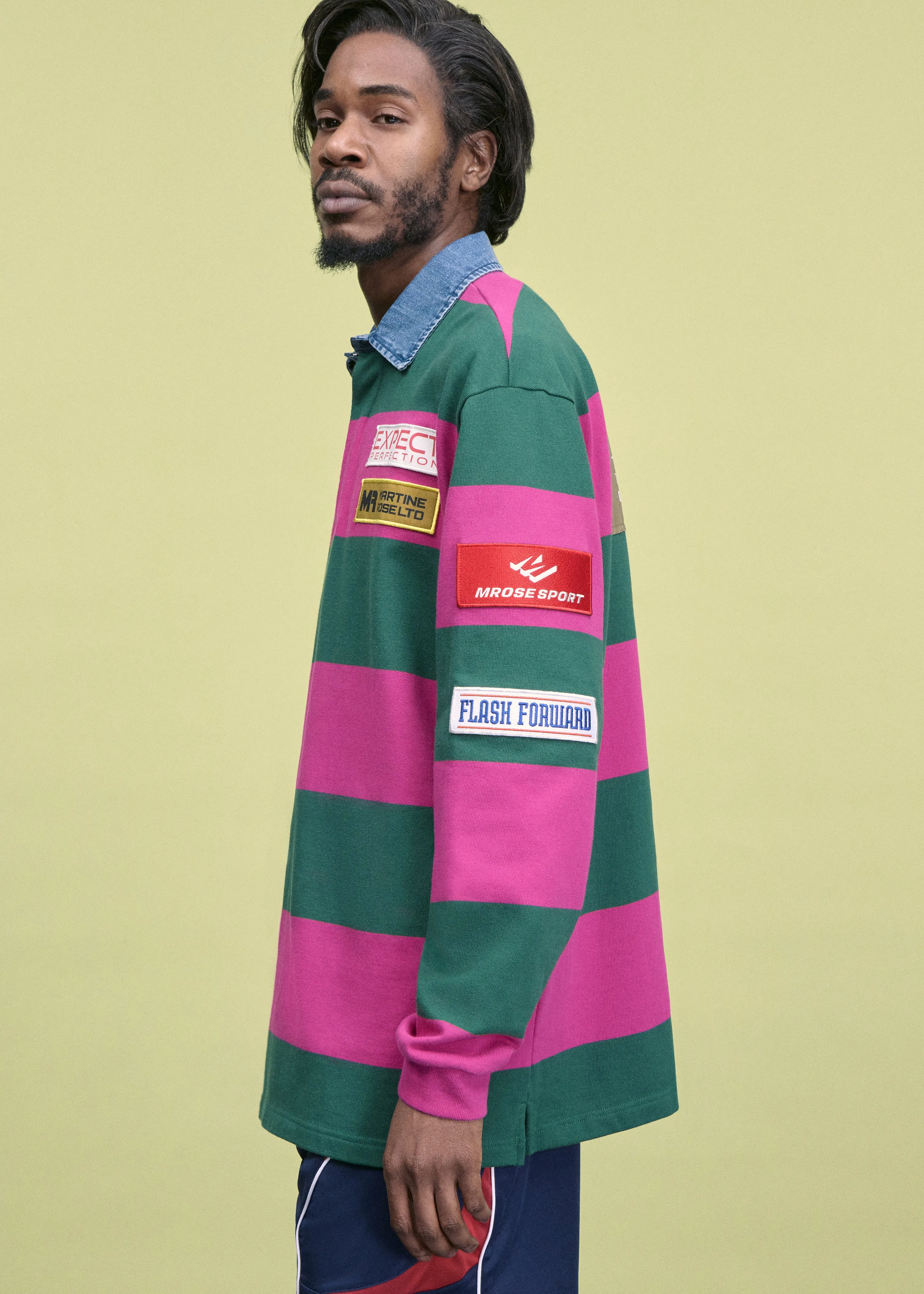 RUGBY POLO in PURPLE & GREEN sold by Martine Rose product image thumbnail 3