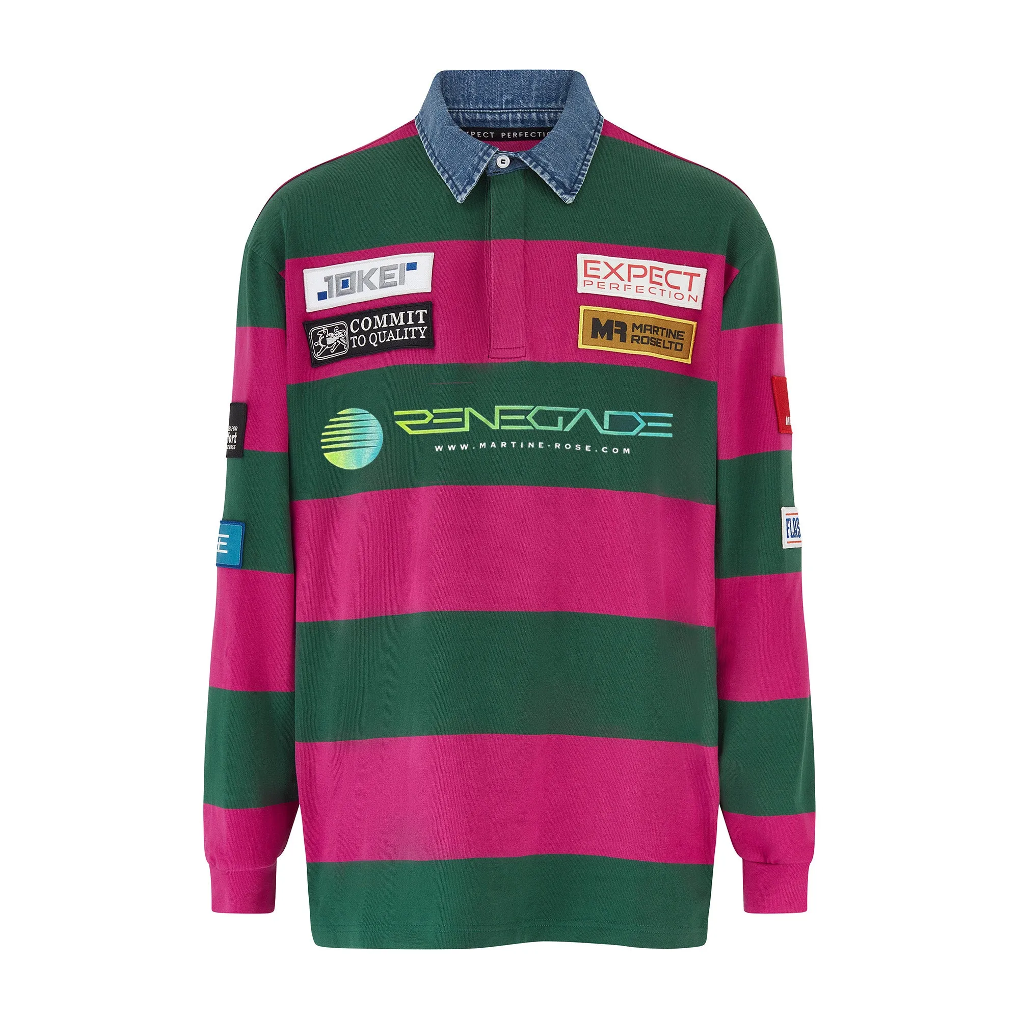 RUGBY POLO in PURPLE & GREEN sold by Martine Rose product image thumbnail 5