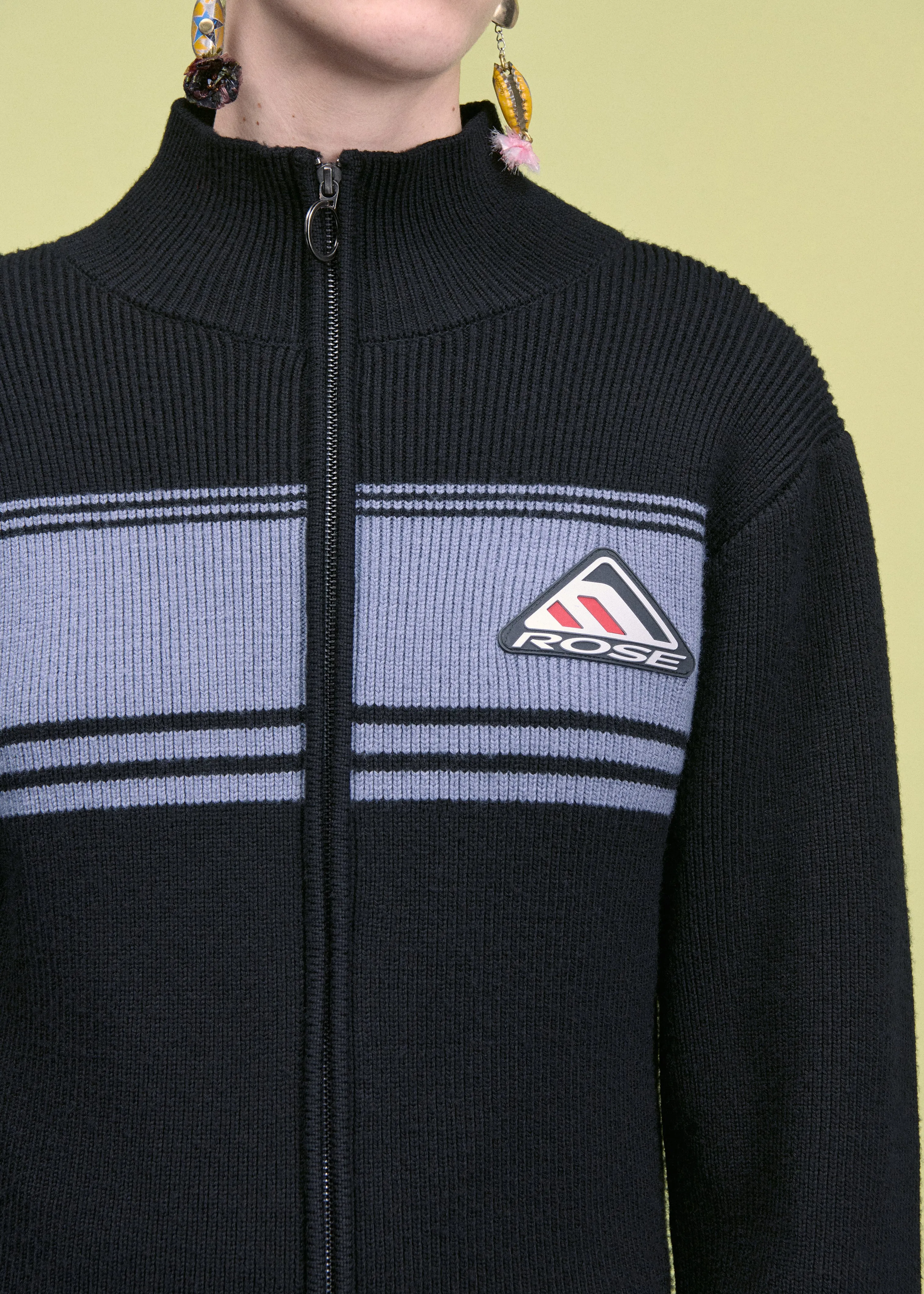 HYBRID TRACK ZIP CARDIGAN in BLACK sold by Martine Rose product image thumbnail 3