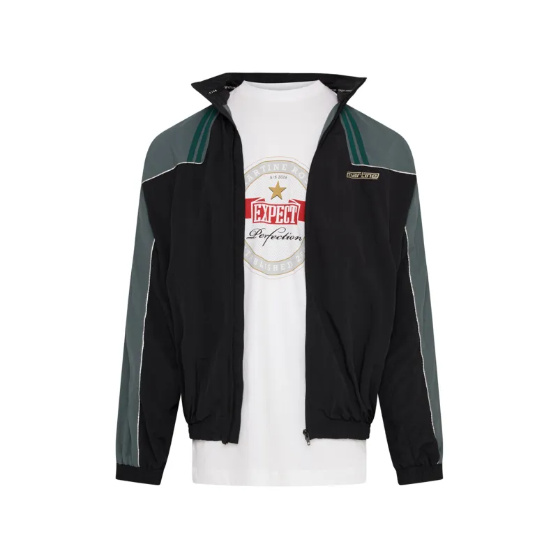 T-LINING TRACK JACKET in BLACK & TEAL made by Martine Rose