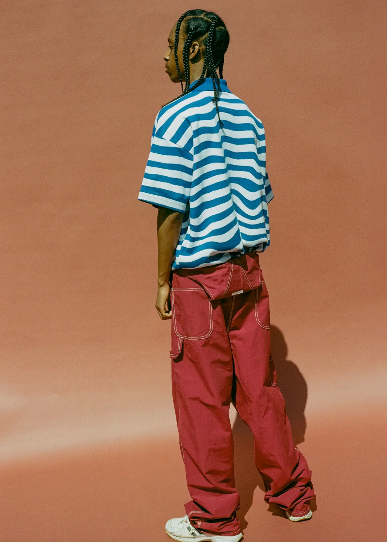 EGO S/S POLO SHIRT in BLUE STRIPE sold by Martine Rose product image thumbnail 2