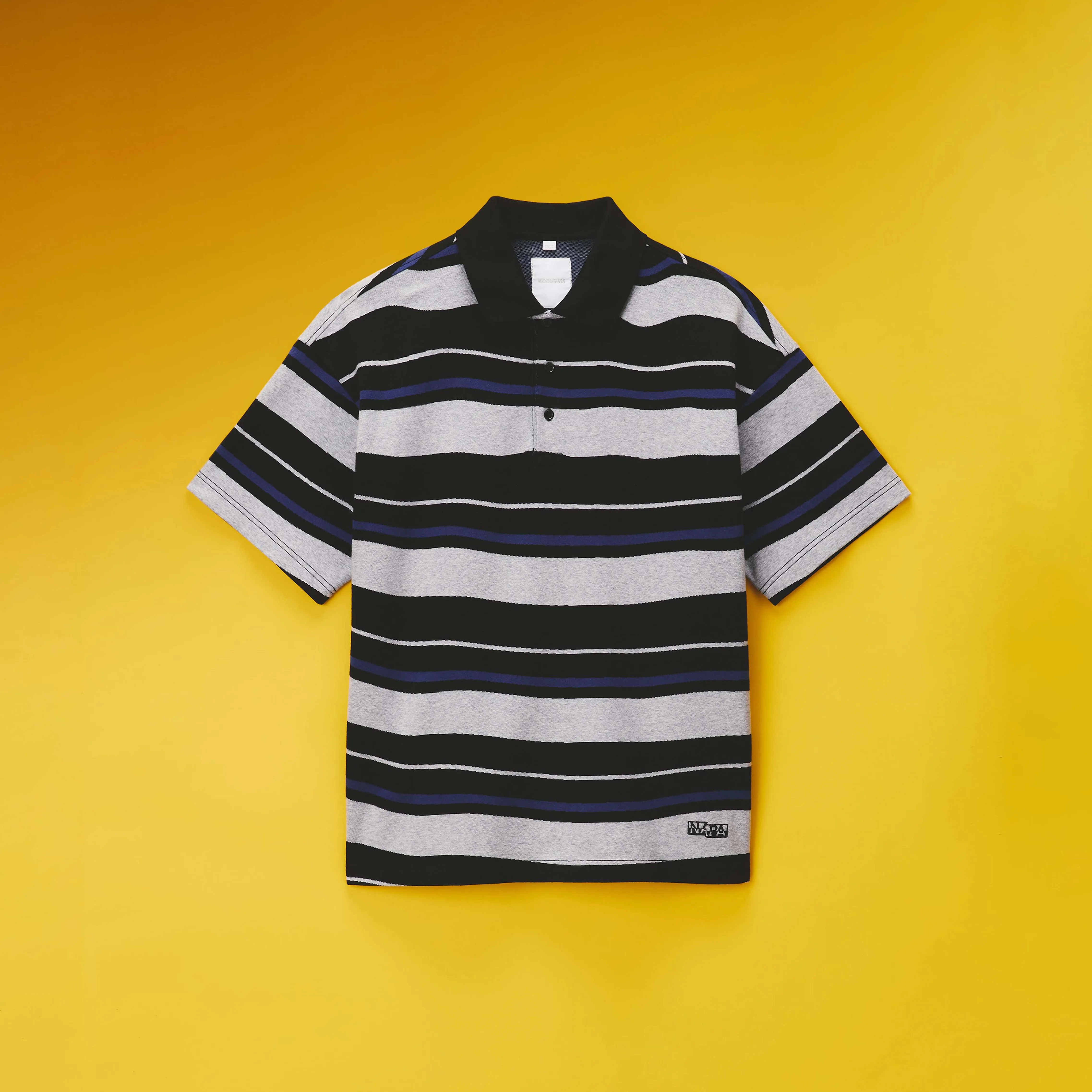 EGO S/S POLO SHIRT in GREY & BLACK STRIPE sold by Martine Rose product image thumbnail 3
