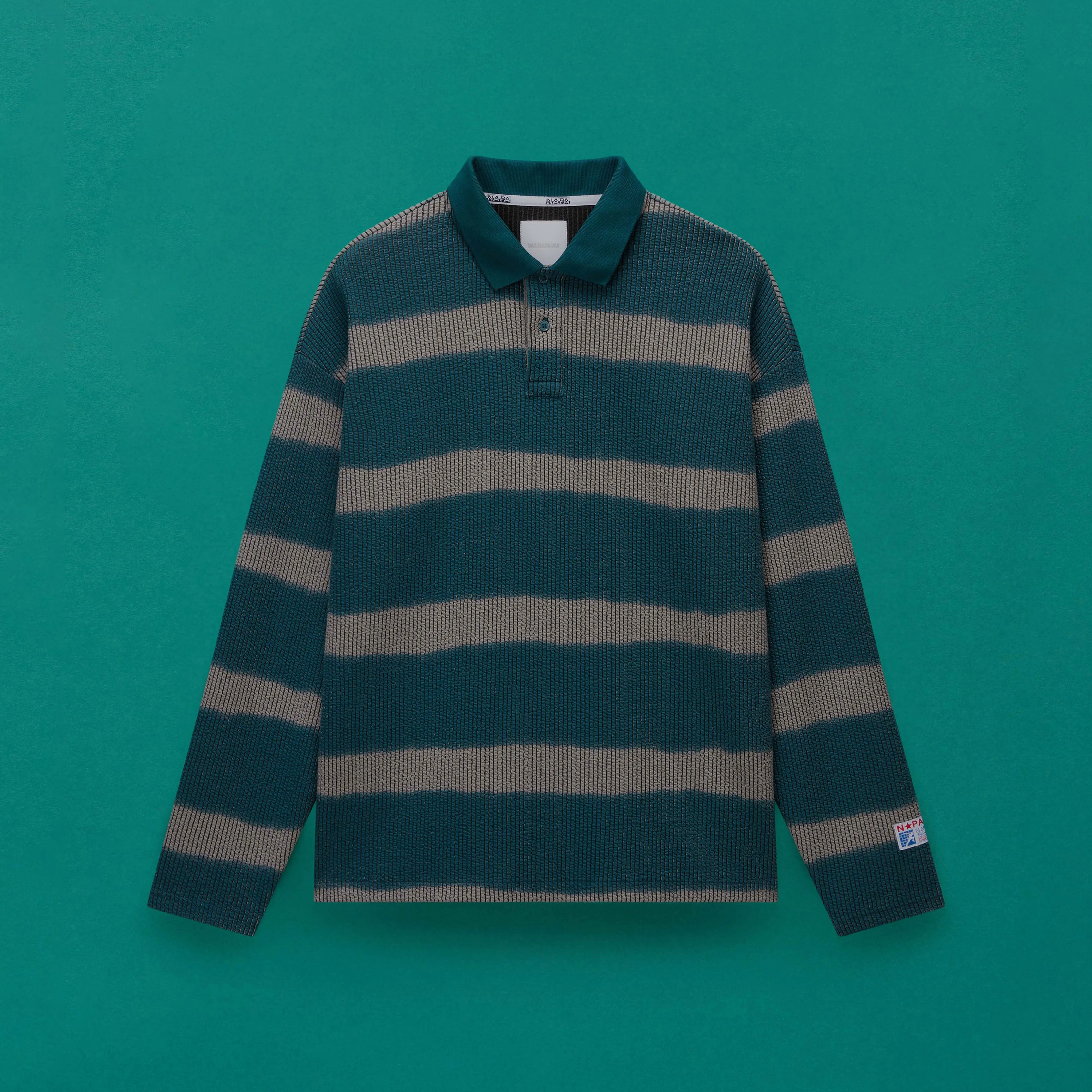 LION LONG SLEEVE POLO SHIRT in STRIPE sold by Martine Rose