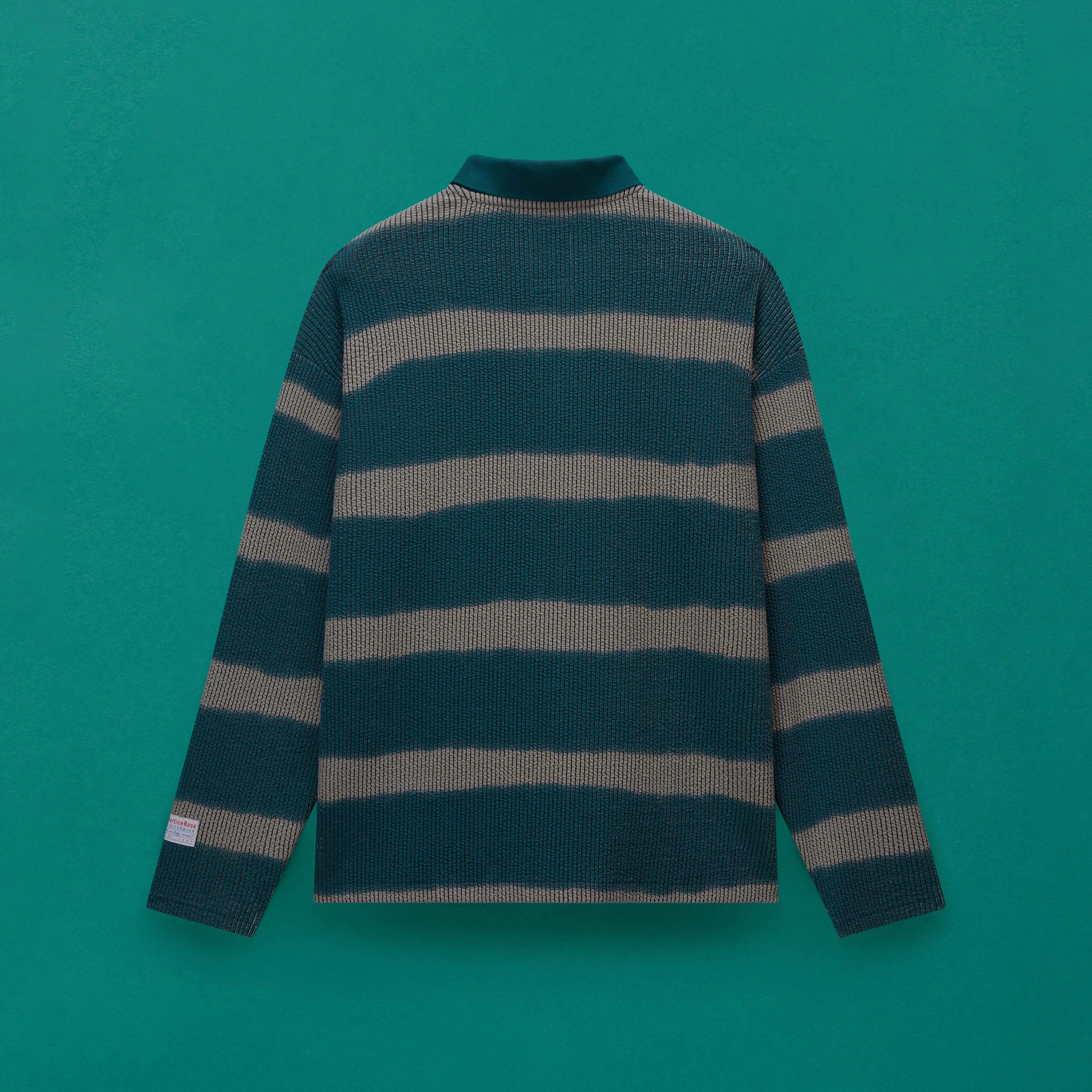 LION LONG SLEEVE POLO SHIRT in STRIPE sold by Martine Rose product image thumbnail 2