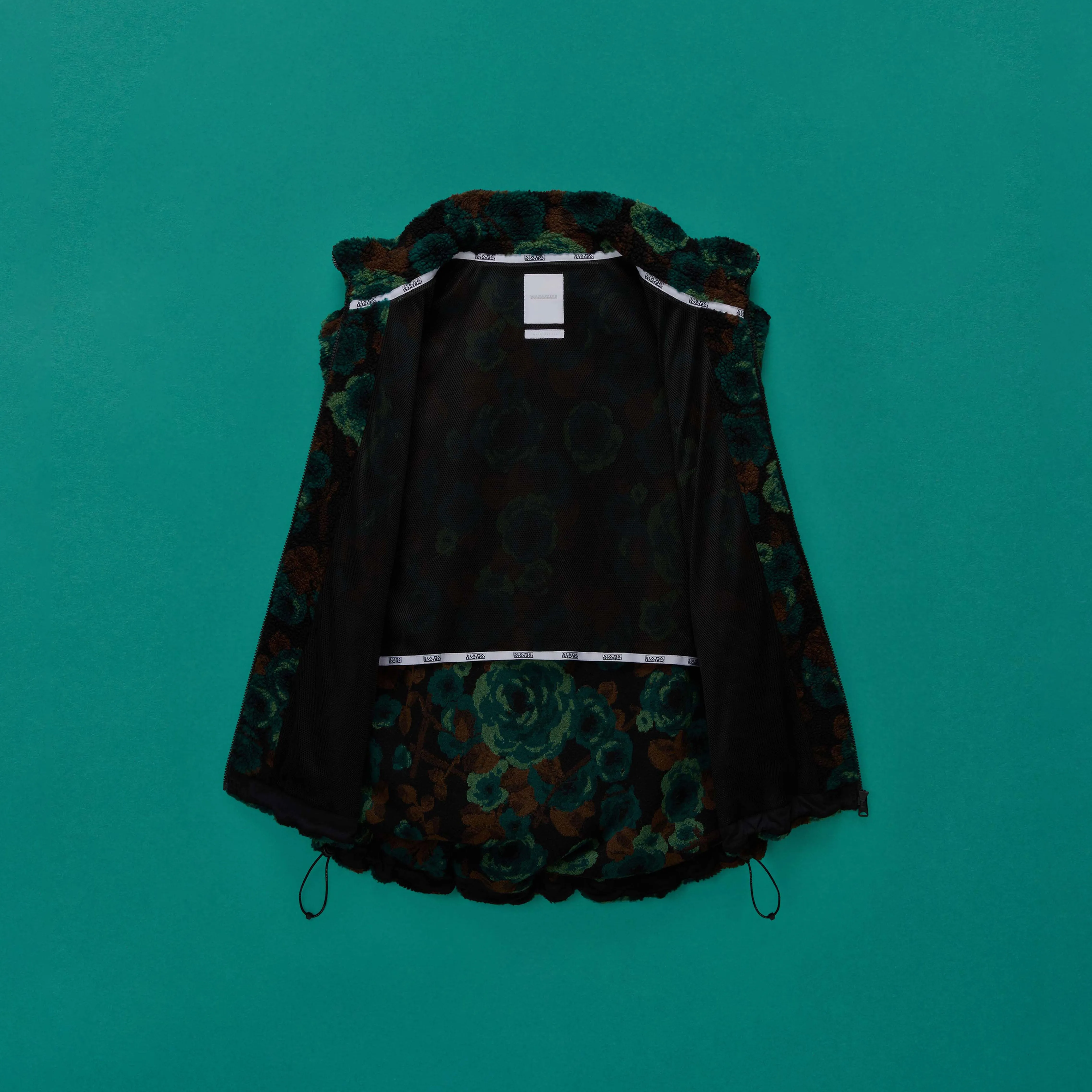 EMIN JACQUARD FLEECE VEST in TEAL FLORAL sold by Martine Rose product image thumbnail 4