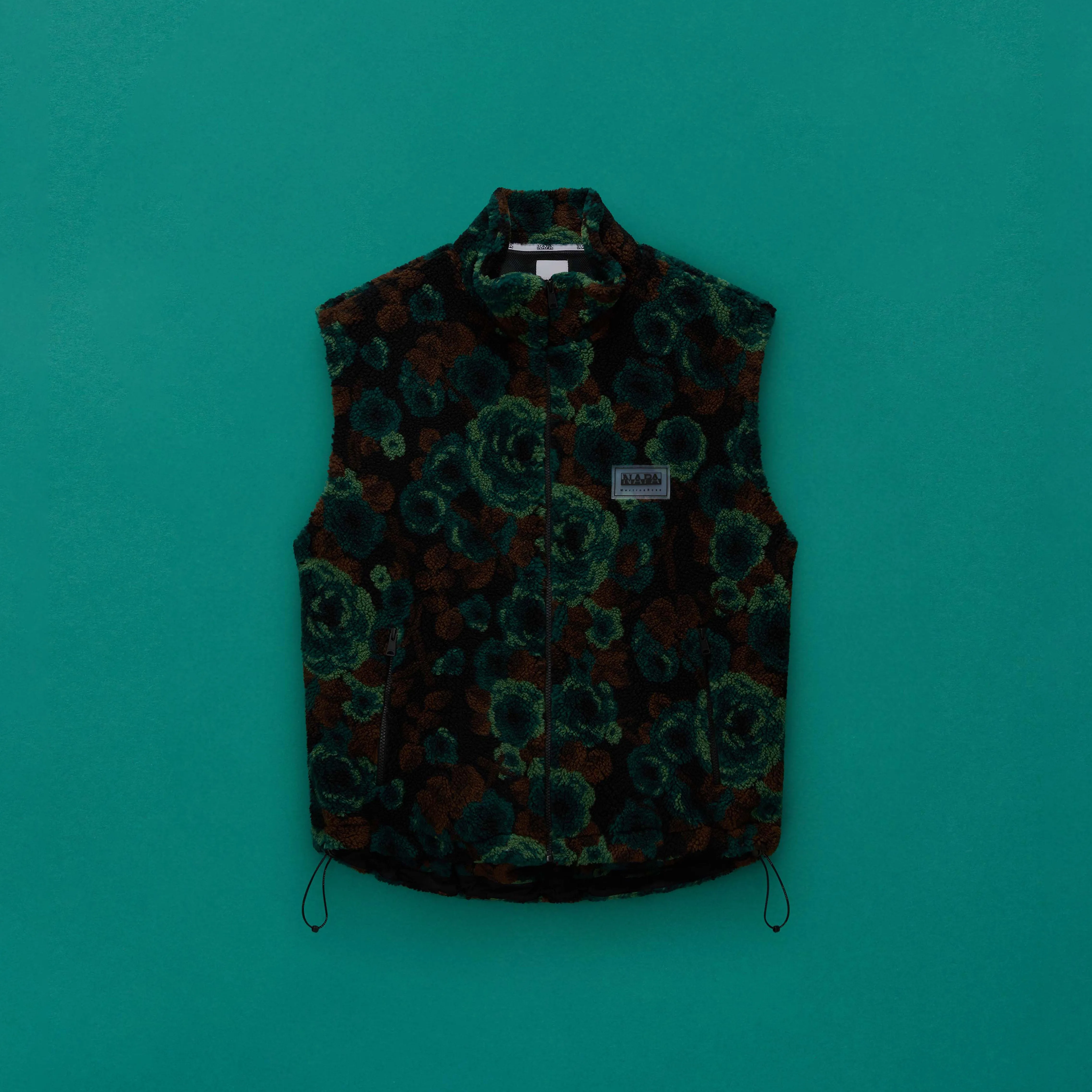 EMIN JACQUARD FLEECE VEST in TEAL FLORAL sold by Martine Rose product image thumbnail 2