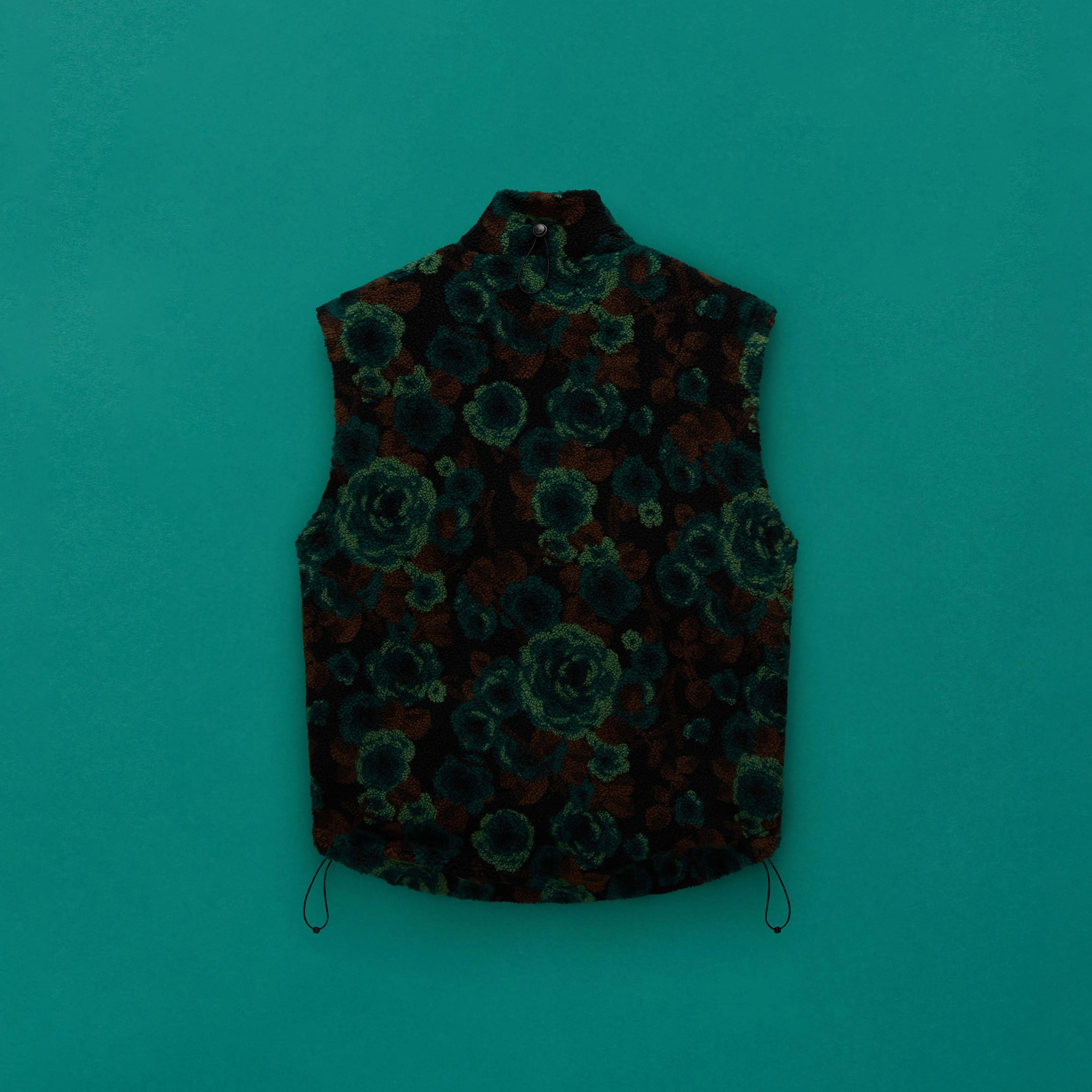 EMIN JACQUARD FLEECE VEST in TEAL FLORAL sold by Martine Rose product image thumbnail 3