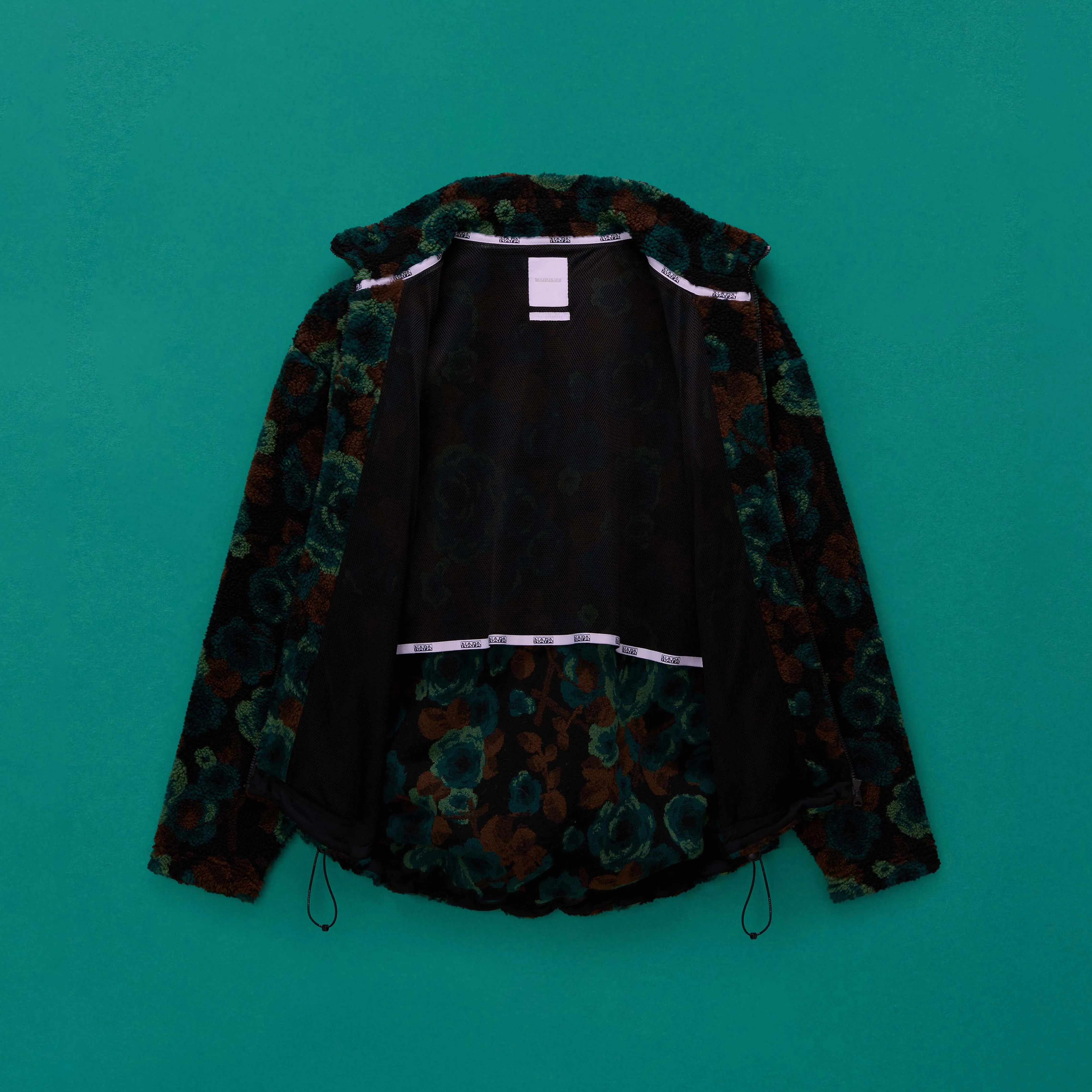 EMIN JACQUARD FULL ZIP FLEECE in TEAL FLORAL sold by Martine Rose product image thumbnail 4