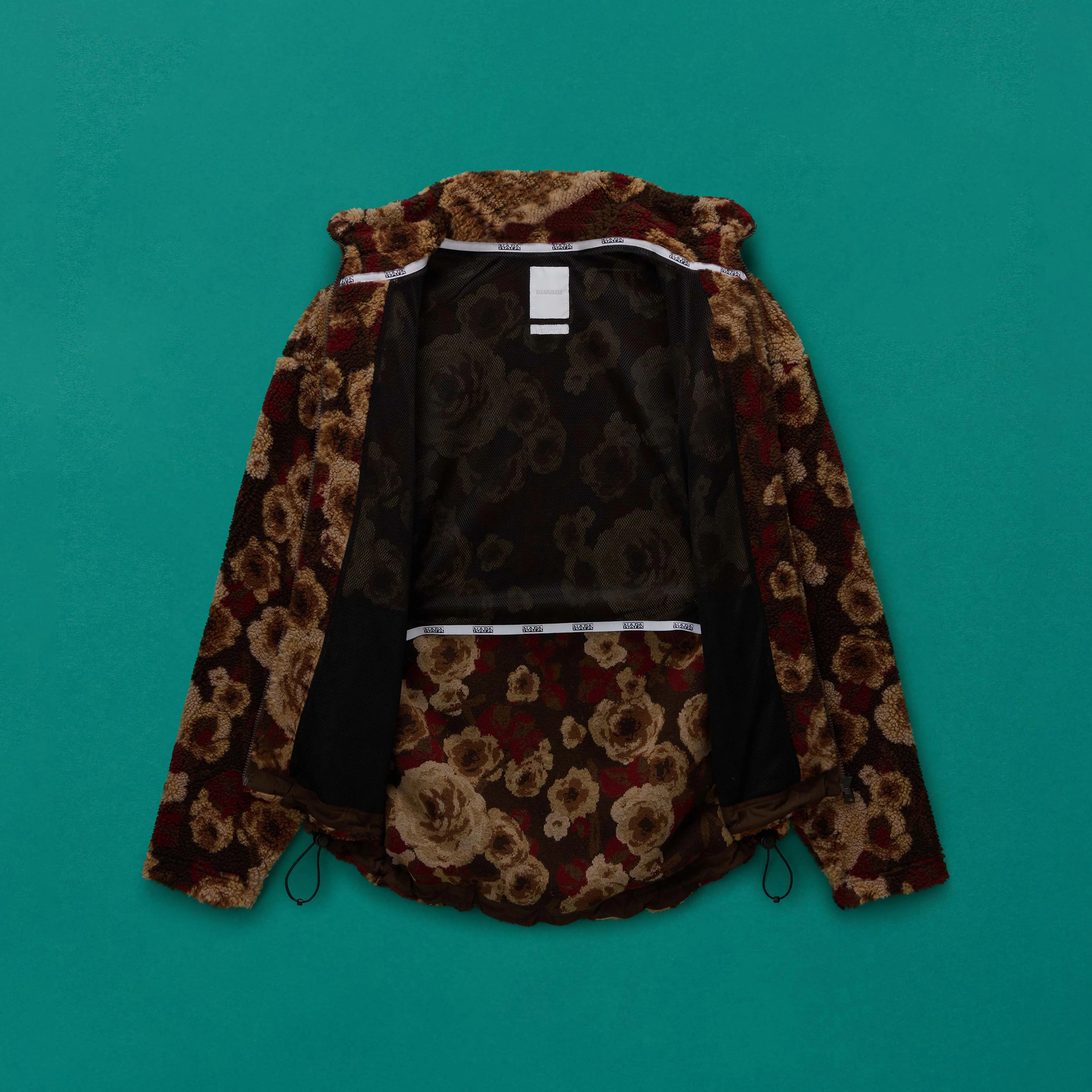 EMIN JACQUARD FULL ZIP FLEECE in BROWN FLORAL sold by Martine Rose product image thumbnail 3