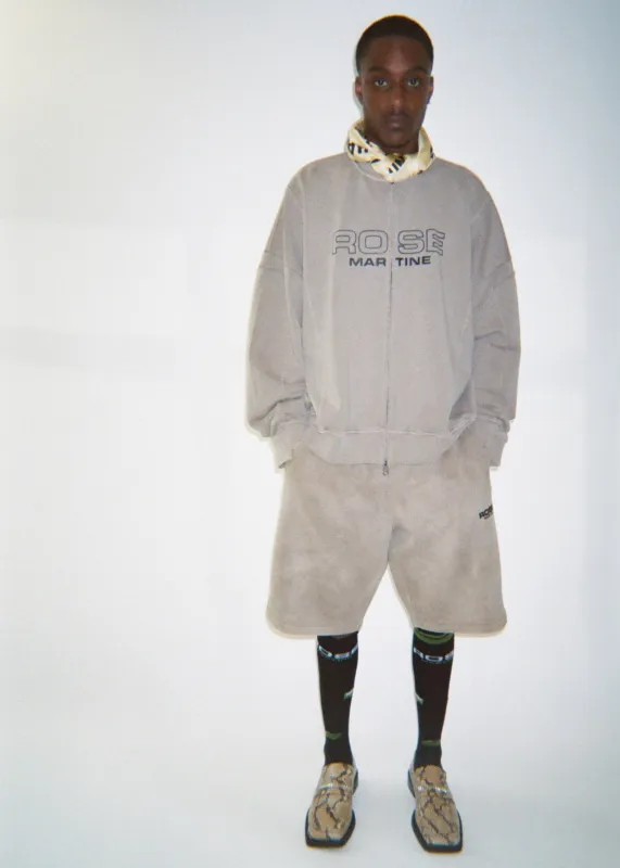 SWEAT SHORT in WASHED SAGE made by Martine Rose
