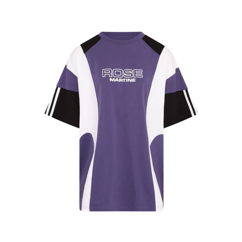 OVERSIZED PANELLED T-SHIRT in PURPLE made by Martine Rose