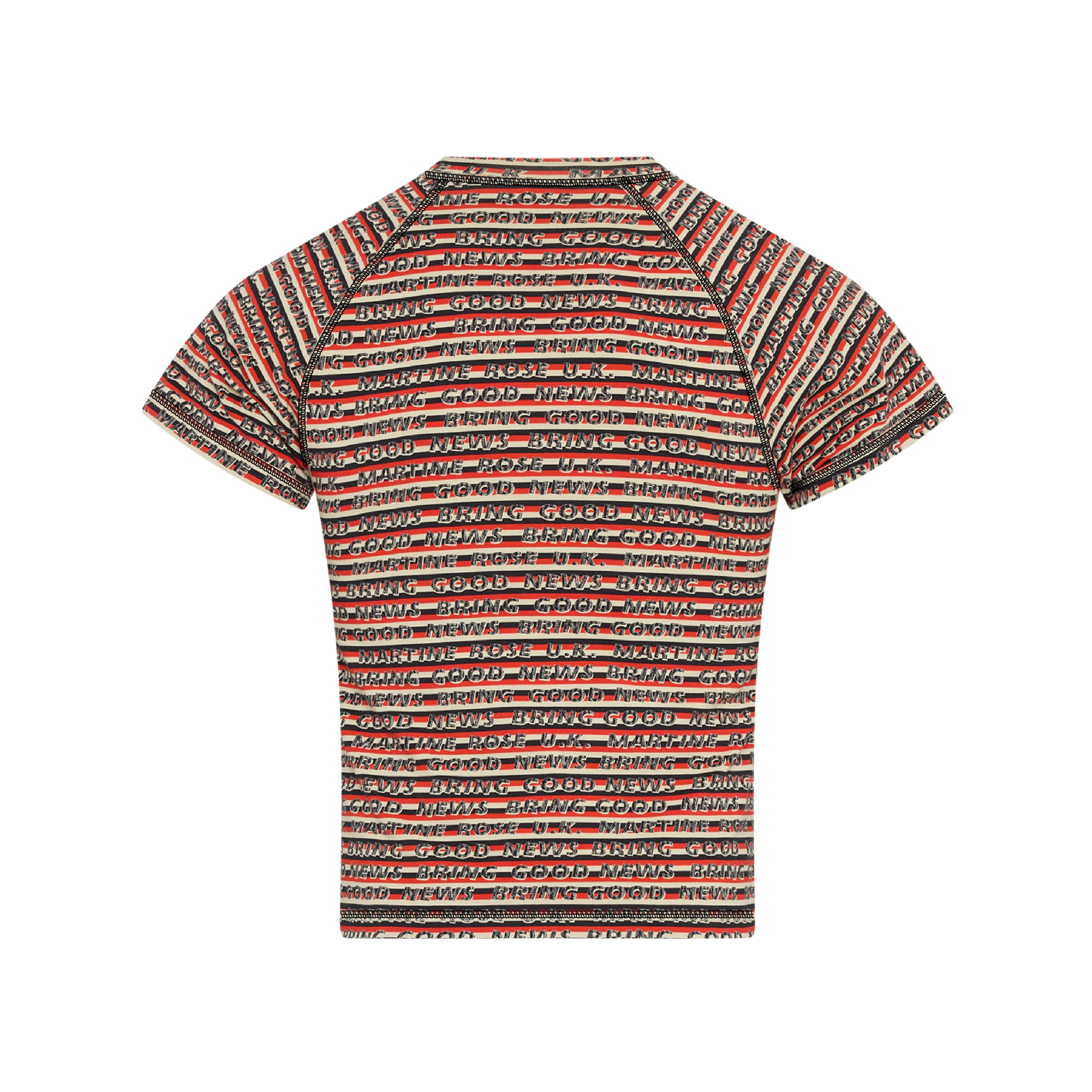 RAGLAN SHRUNKEN T-SHIRT in RED & GREY STRIPE sold by Martine Rose product image thumbnail 2