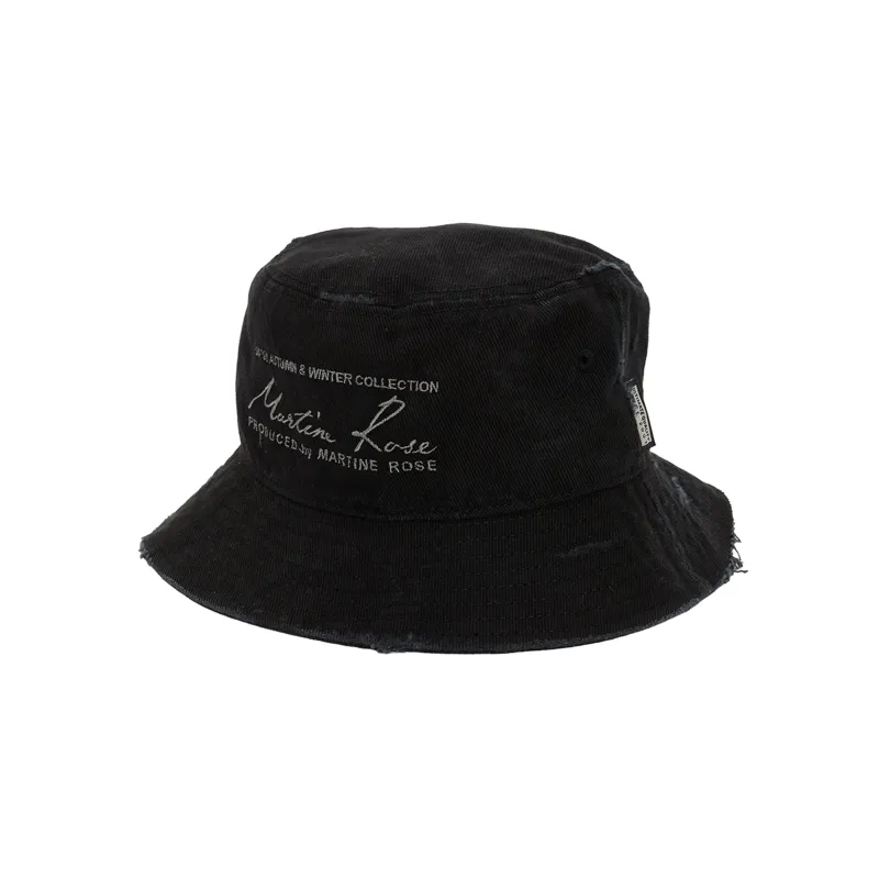 SIGNATURE BUCKET HAT in WASHED BLACK made by Martine Rose