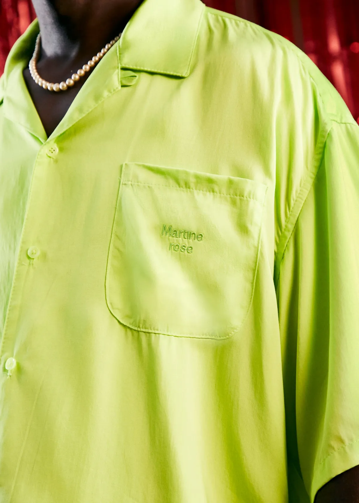 CAMISOLE SHIRT in LIME MULTI sold by Martine Rose product image thumbnail 3