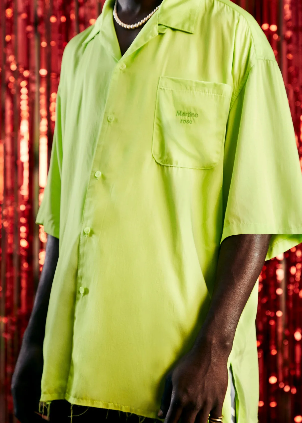 CAMISOLE SHIRT in LIME MULTI sold by Martine Rose product image thumbnail 2
