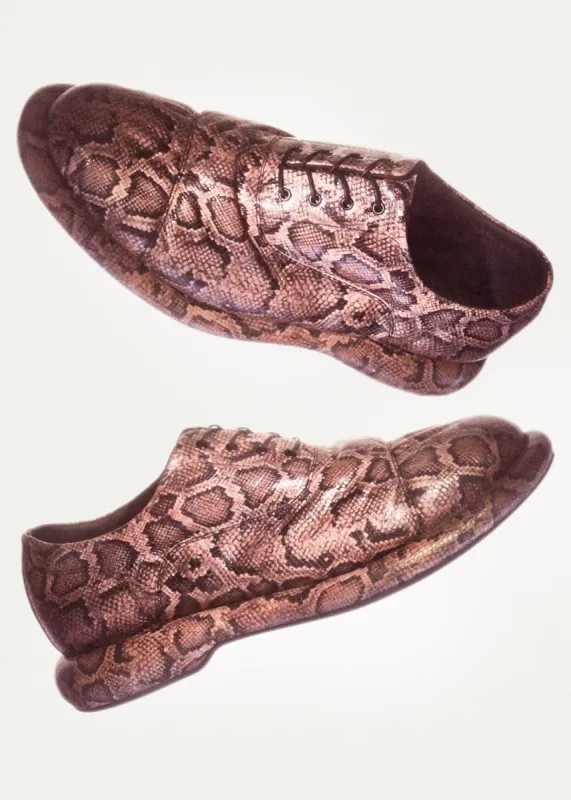 MARTINE ROSE FOR CLARKS MENS OXFORD in BROWN SNAKE sold by Martine Rose