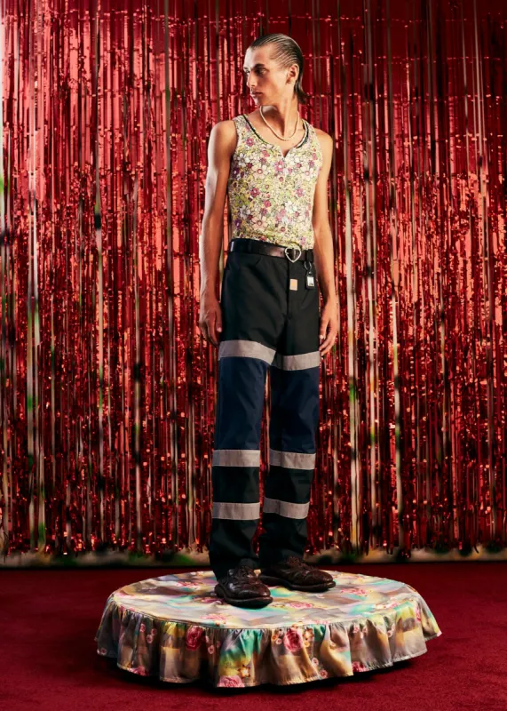 SAFETY TROUSER in BLACK & NAVY made by Martine Rose