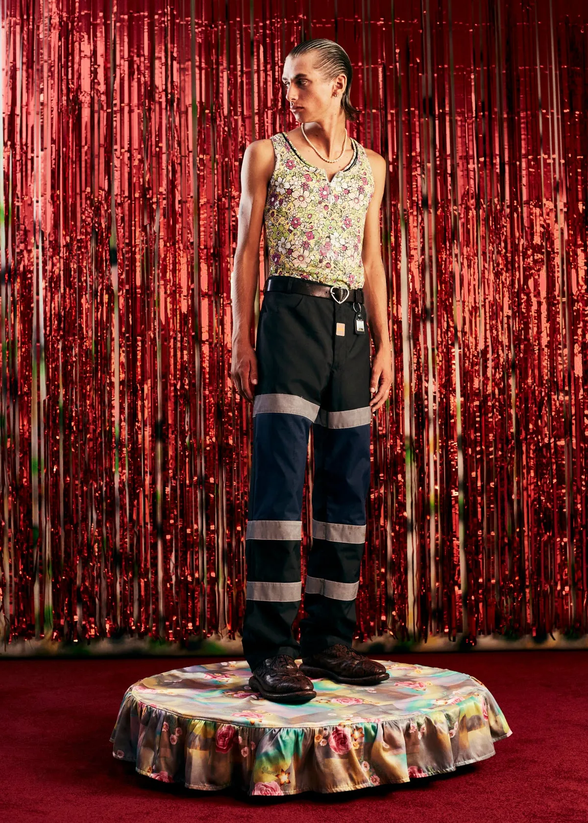 SAFETY TROUSER in BLACK & NAVY sold by Martine Rose