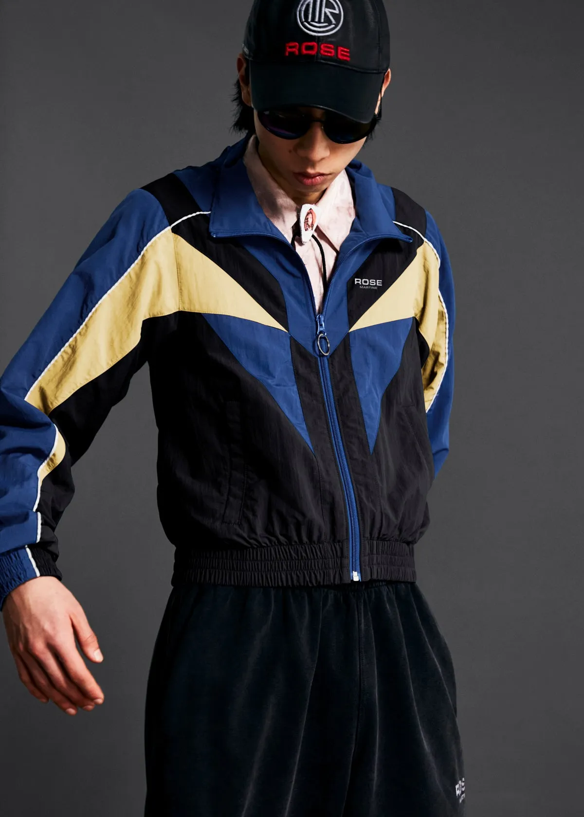 SHRUNKEN TRACK JACKET in BLACK AND YELLOW sold by Martine Rose product image thumbnail 2