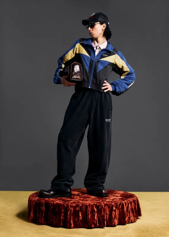 SHRUNKEN TRACK JACKET in BLACK AND YELLOW made by Martine Rose