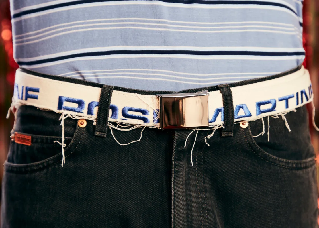 CANVAS BELT in CREAM made by Martine Rose