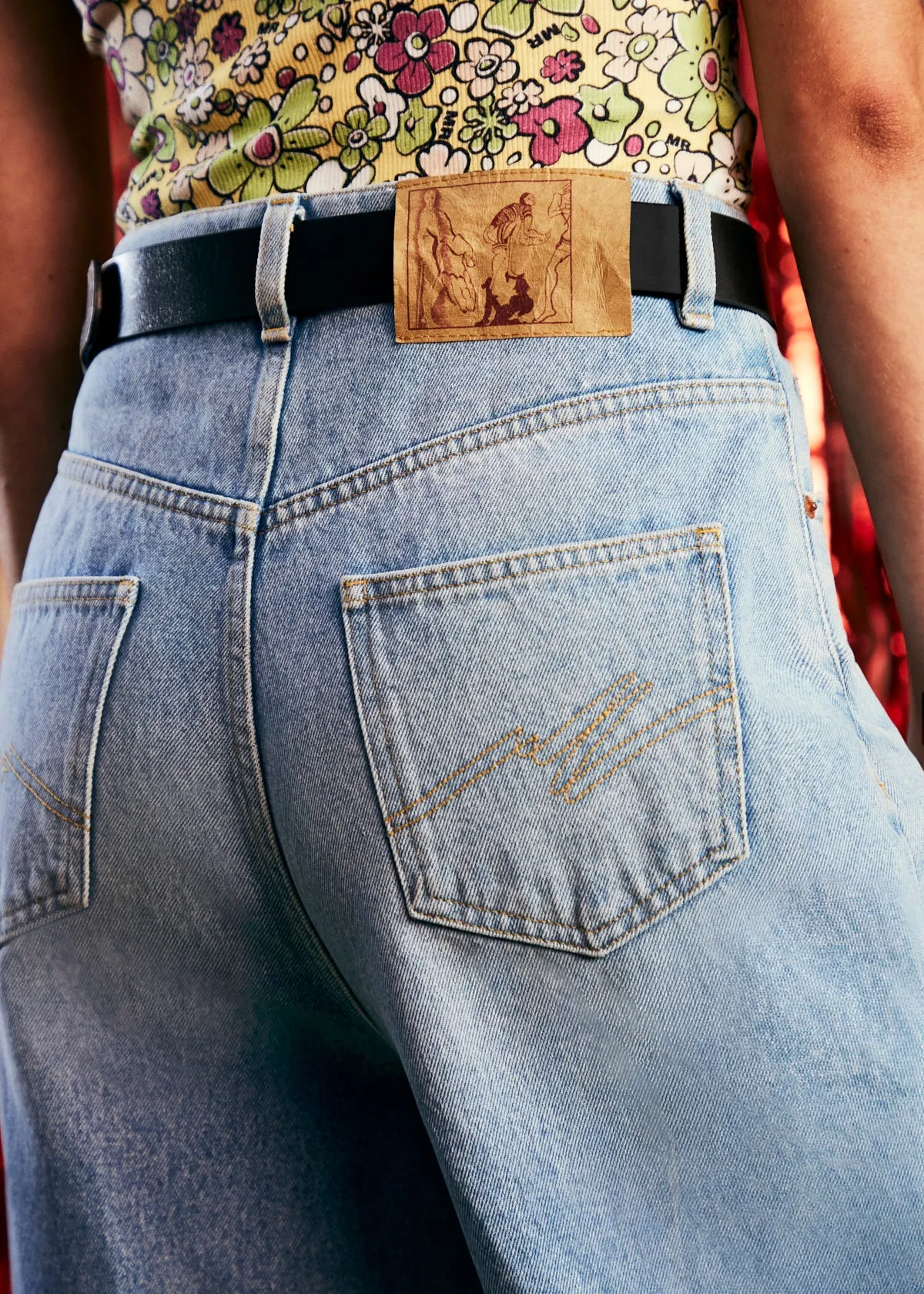 EXTENDED WIDE LEG JEAN in BLEACHED WASH sold by Martine Rose product image thumbnail 3