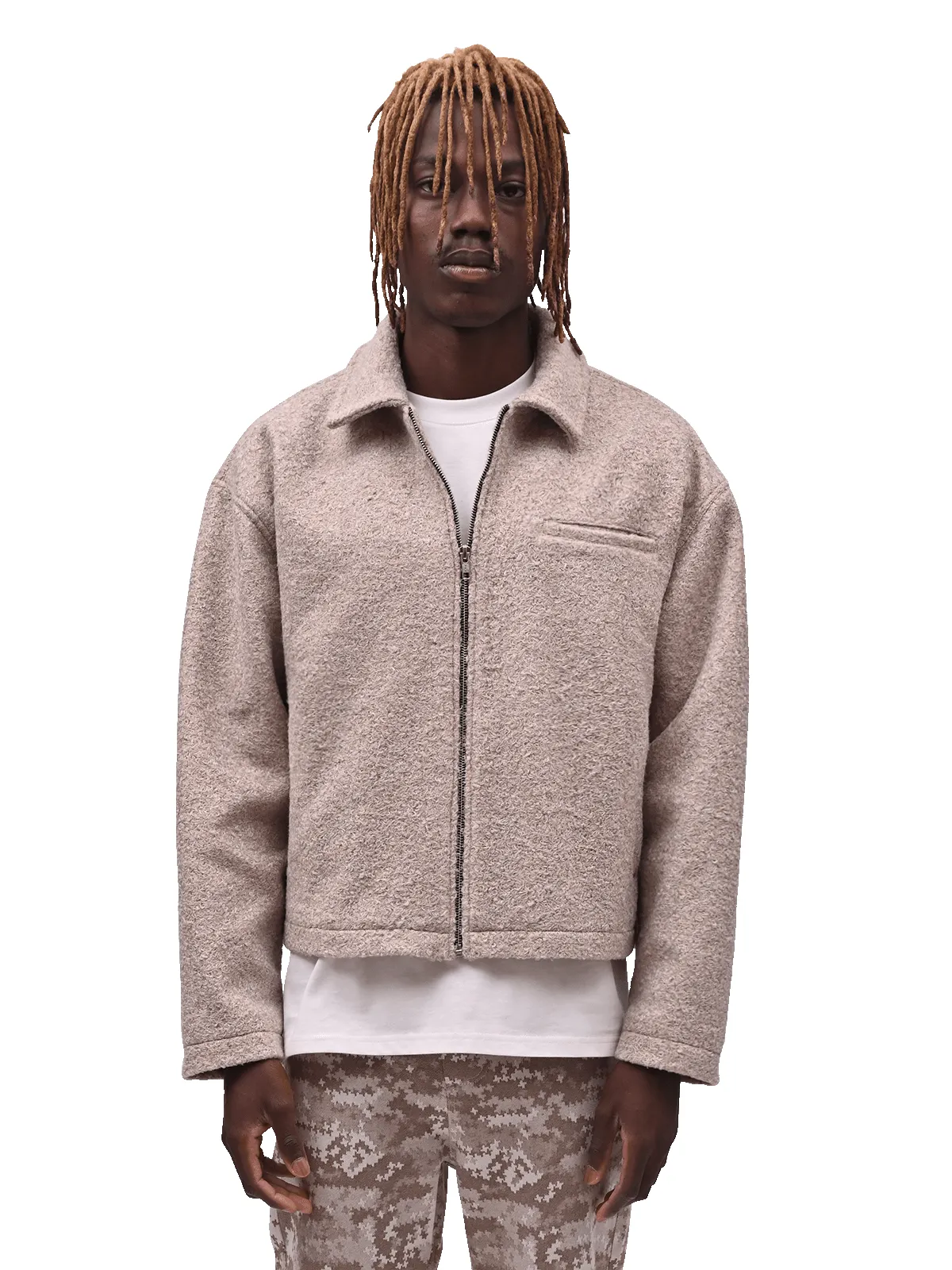 Cropped Jacket - Cream sold by reputation studios product image thumbnail 3