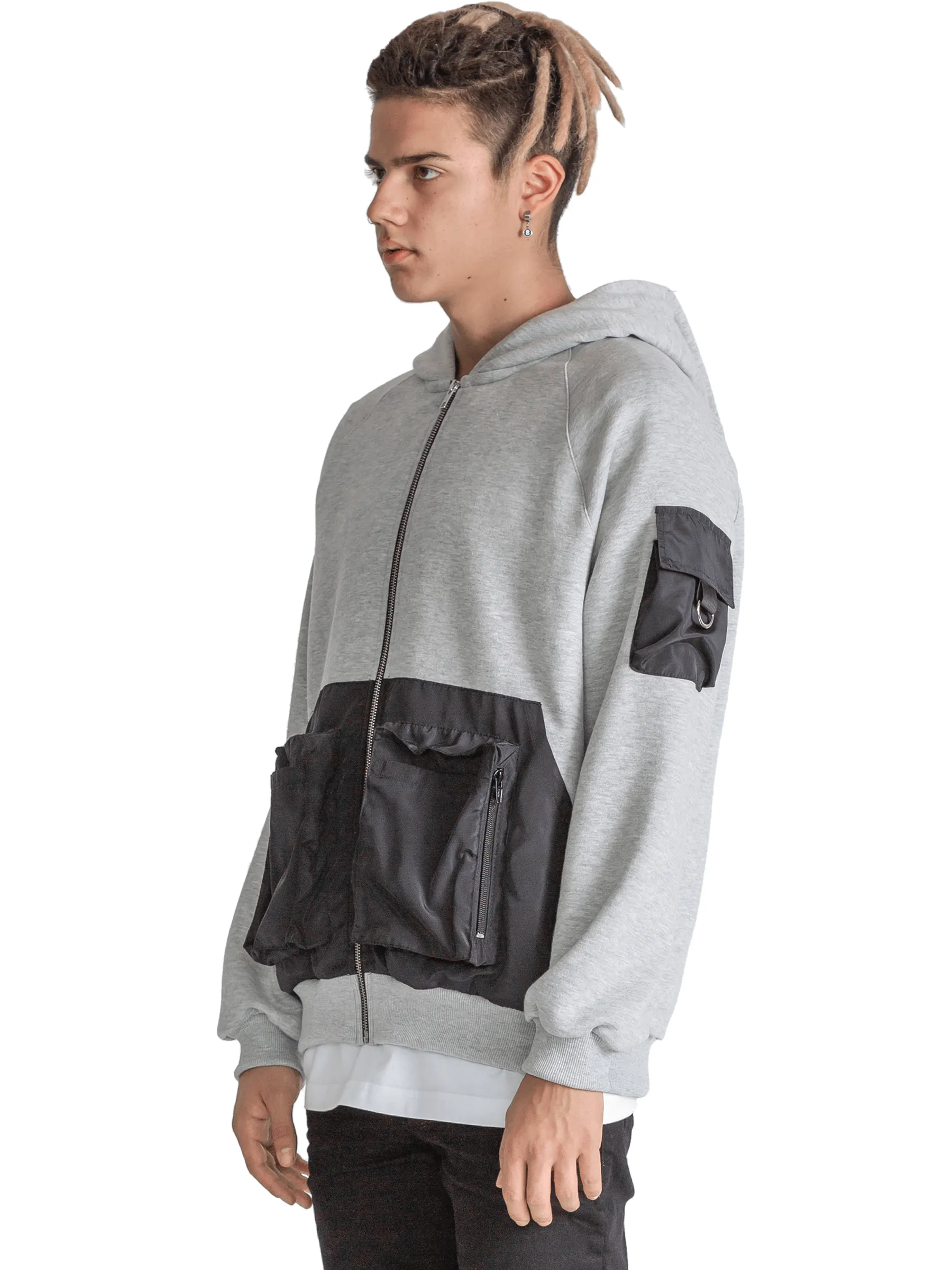 Utility Hoodie - Heather Grey sold by reputation studios product image thumbnail 3