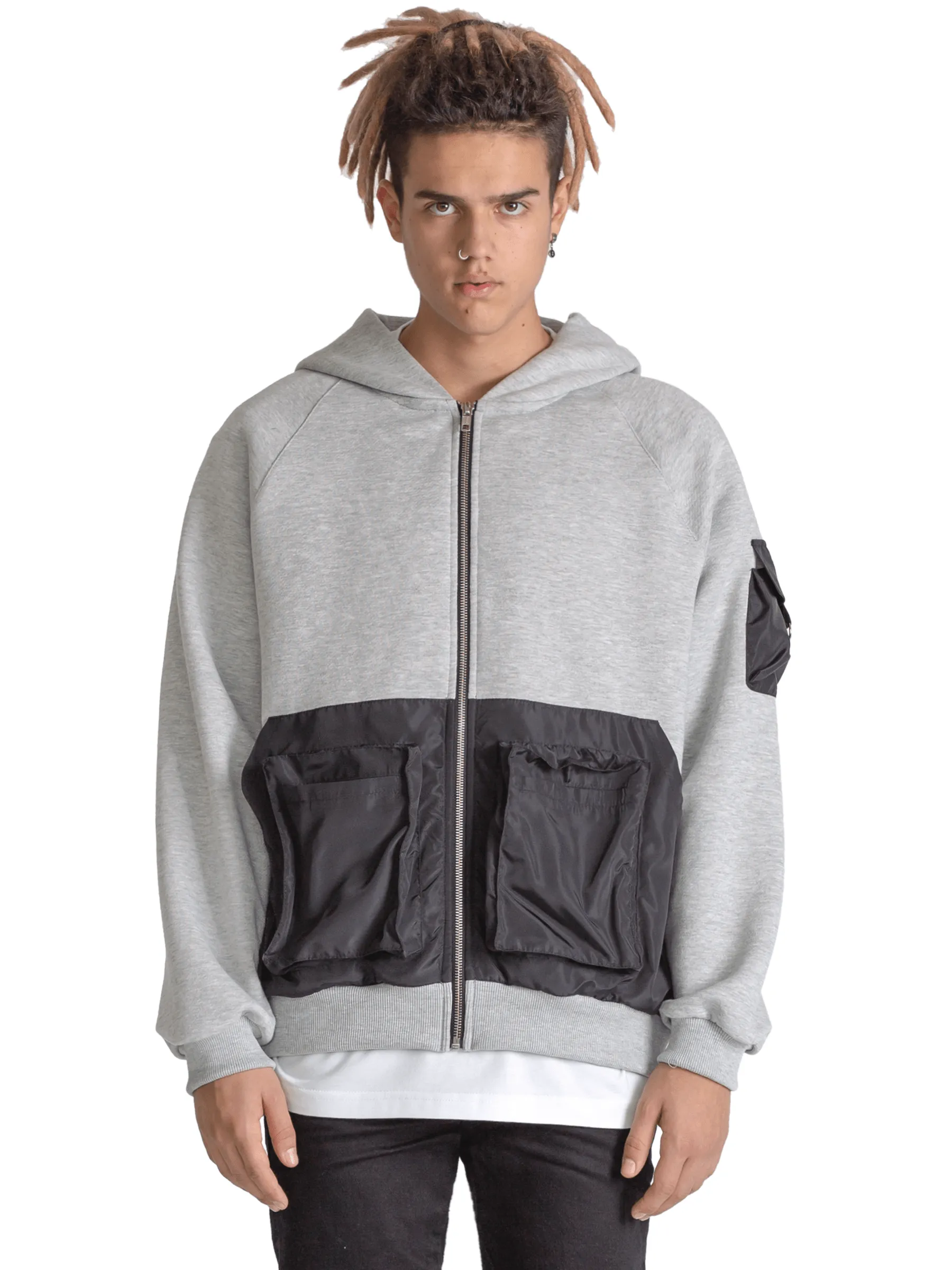 Utility Hoodie - Heather Grey sold by reputation studios product image thumbnail 2