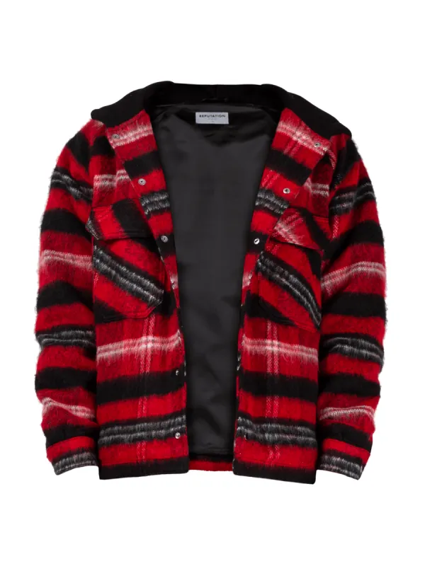 Oversized Tartan Shirt - Red sold by reputation studios
