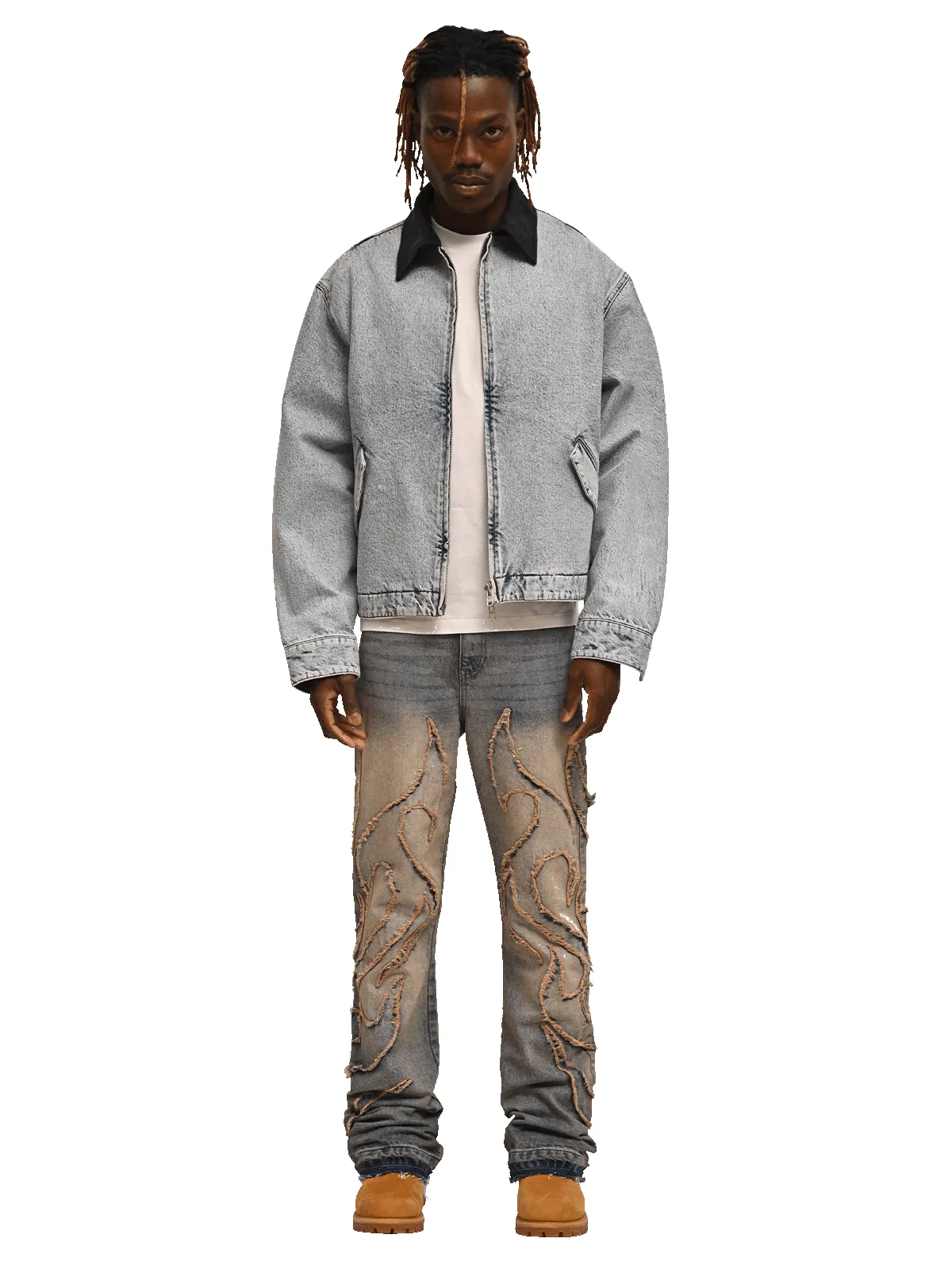 Tribal Flare Denim - Cream Wash sold by reputation studios product image thumbnail 5