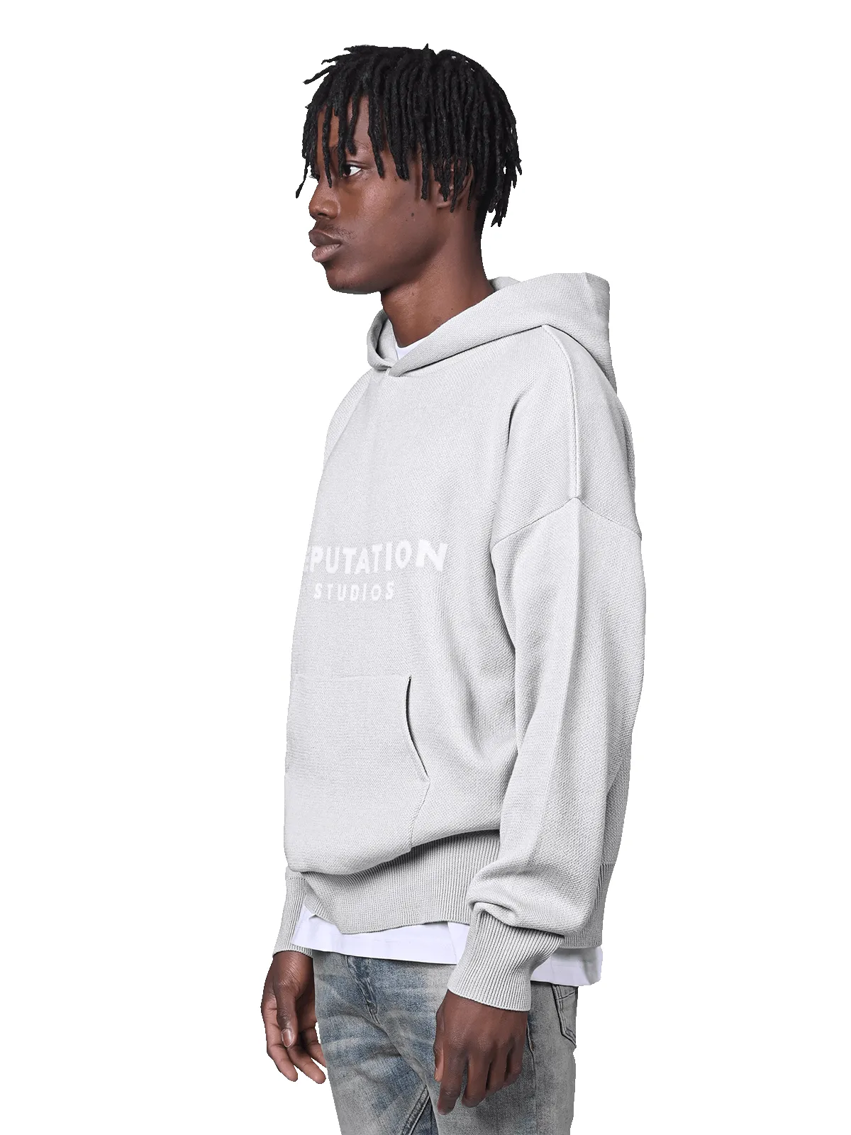 Knit Hoodie - Ash sold by reputation studios product image thumbnail 3