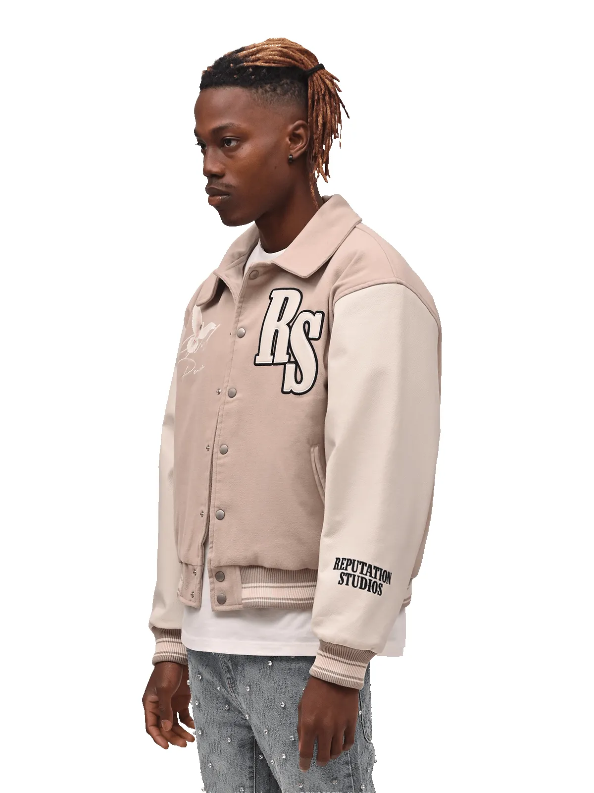 World Peace Varsity Jacket - Taupe sold by reputation studios product image thumbnail 4