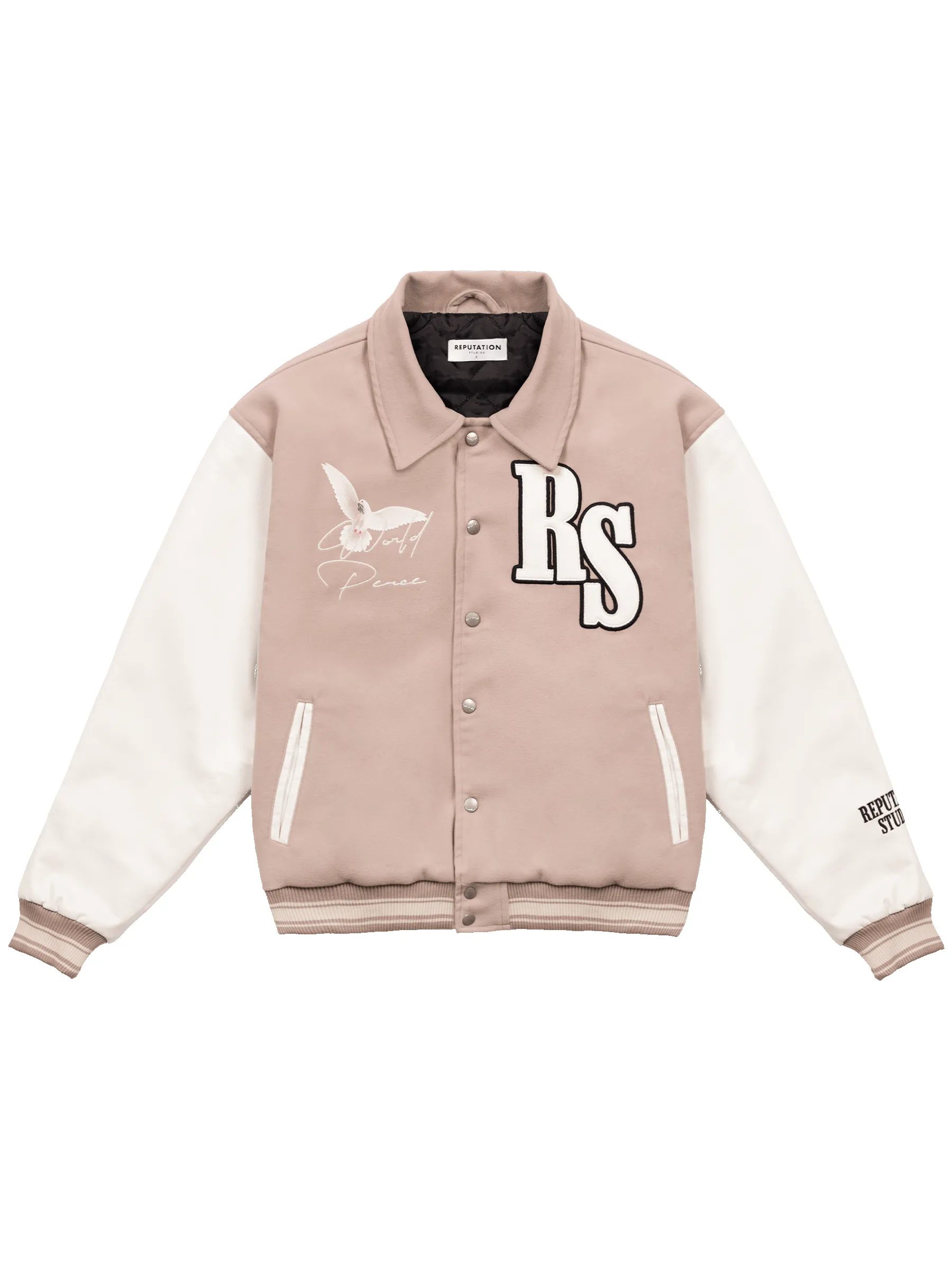 World Peace Varsity Jacket - Taupe sold by reputation studios product image thumbnail 2