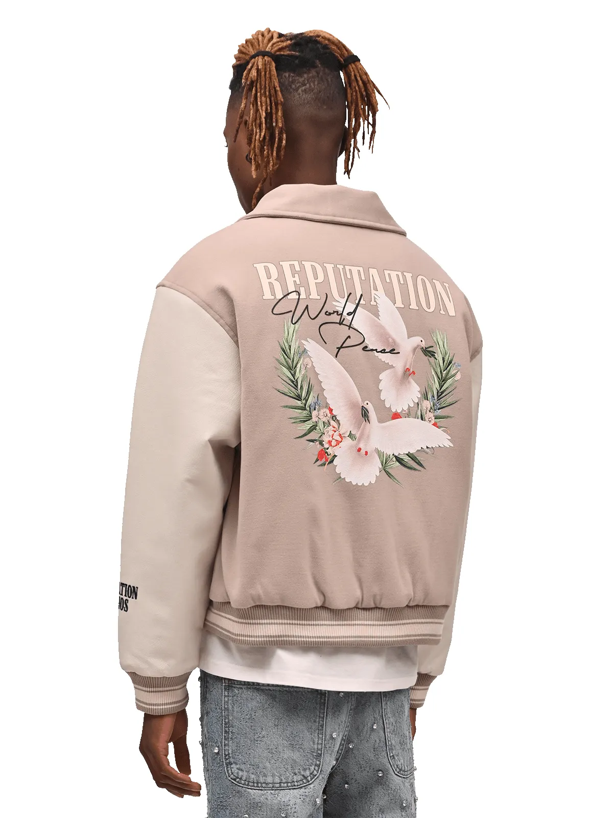 World Peace Varsity Jacket - Taupe sold by reputation studios product image thumbnail 5