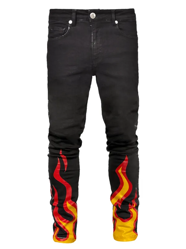 Flame Skinny Denim - Black sold by reputation studios