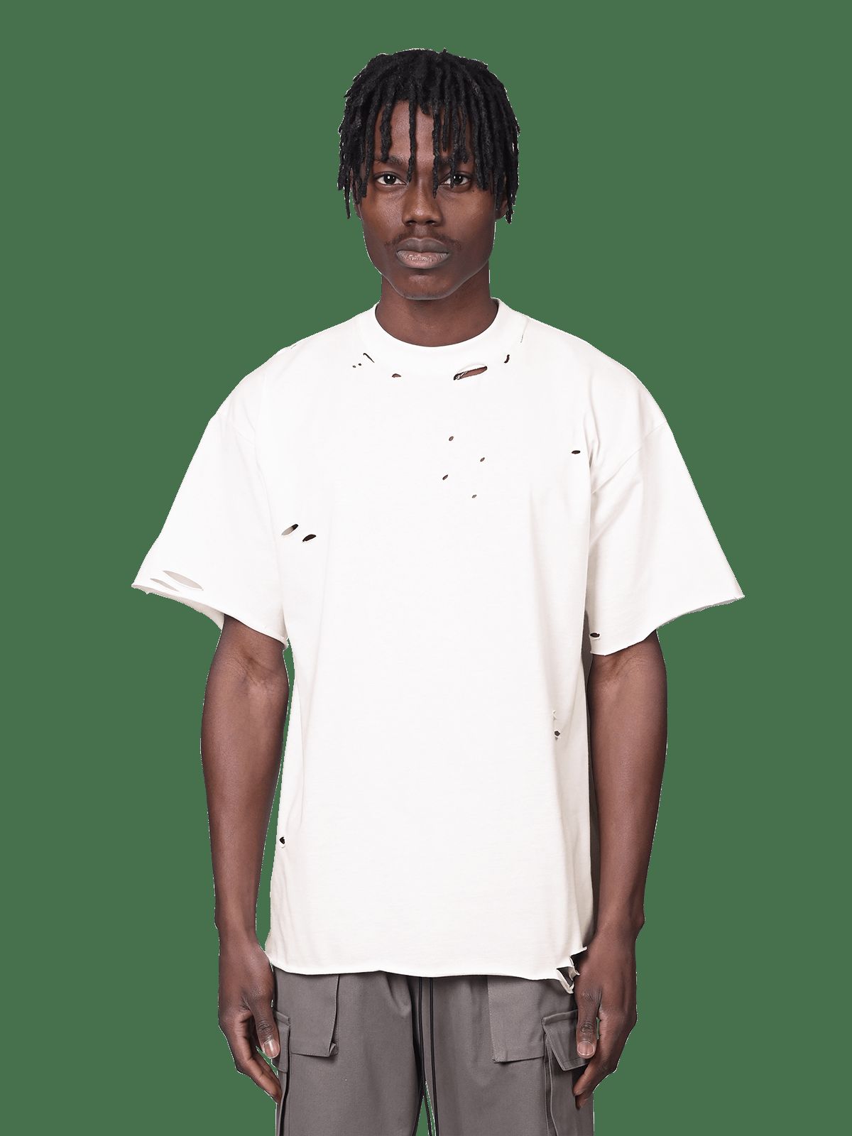 Ripped Oversized Tee - Off White sold by reputation studios product image thumbnail 2