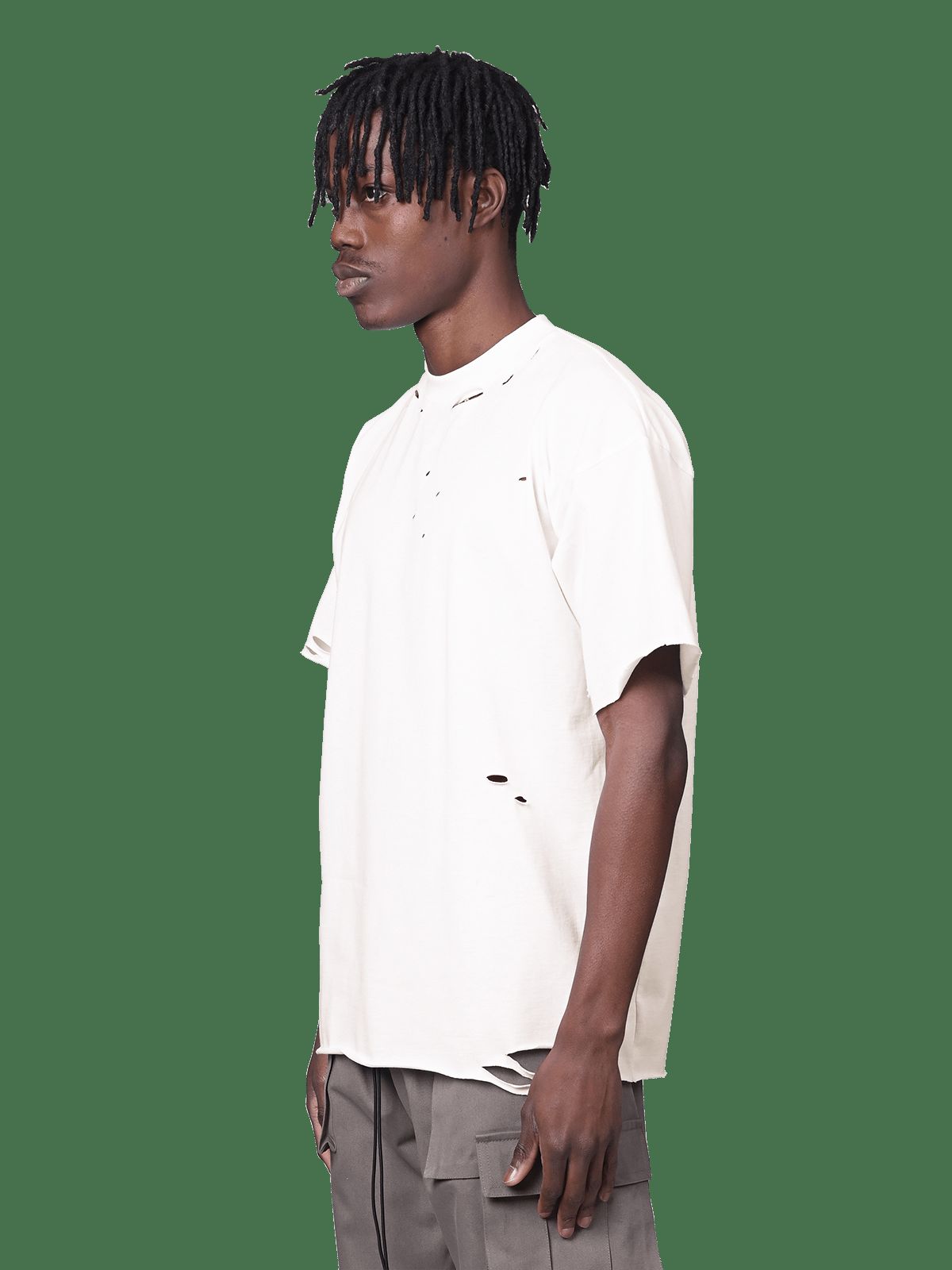 Ripped Oversized Tee - Off White sold by reputation studios product image thumbnail 3