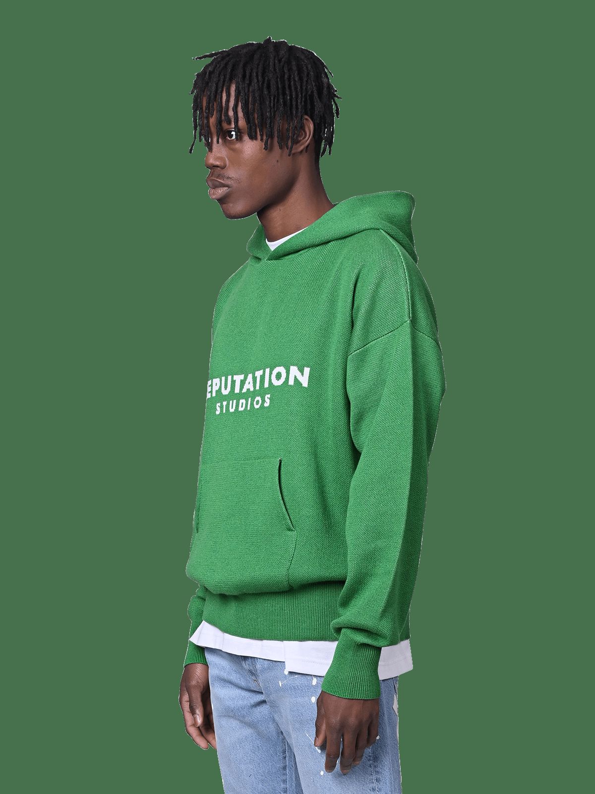 Knit Hoodie - Pine Green sold by reputation studios product image thumbnail 3